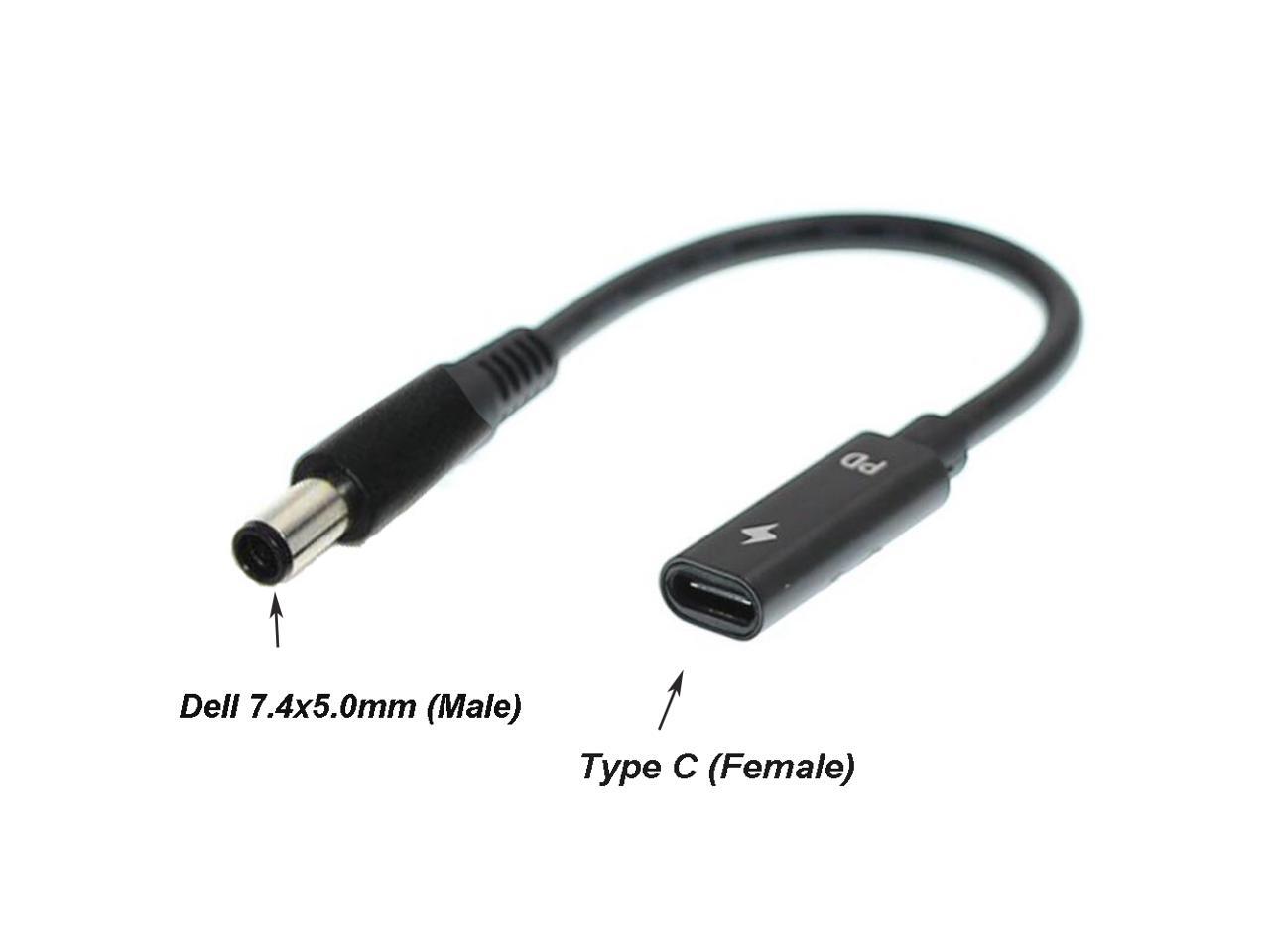 USB C Type C Female to 7.4x5.0mm DC Tip Adapter Cable PD Converter