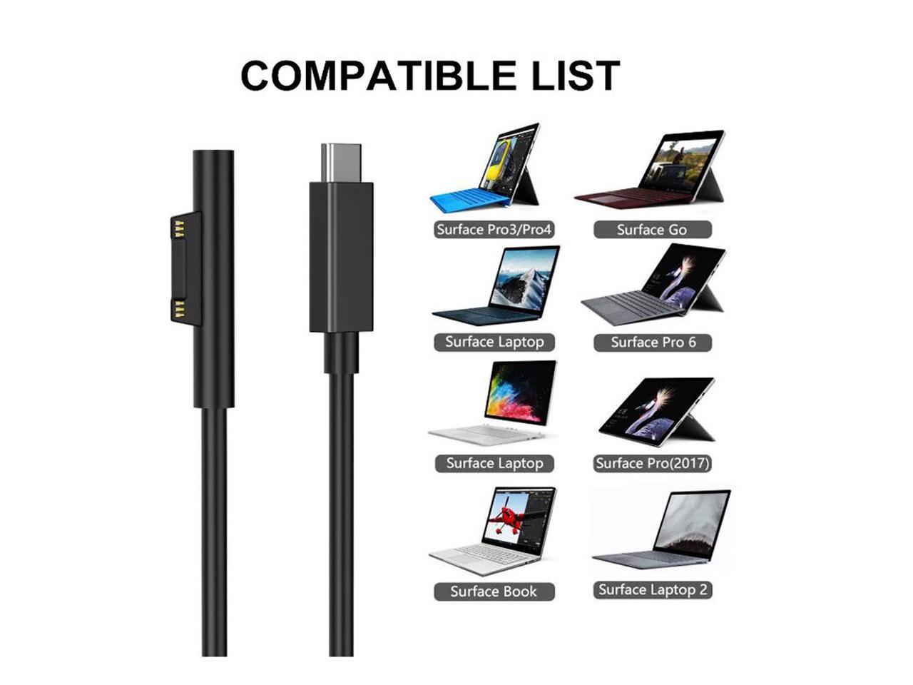 Tech 15V Surface Connect to USBC Cable Charges for Microsoft Surface