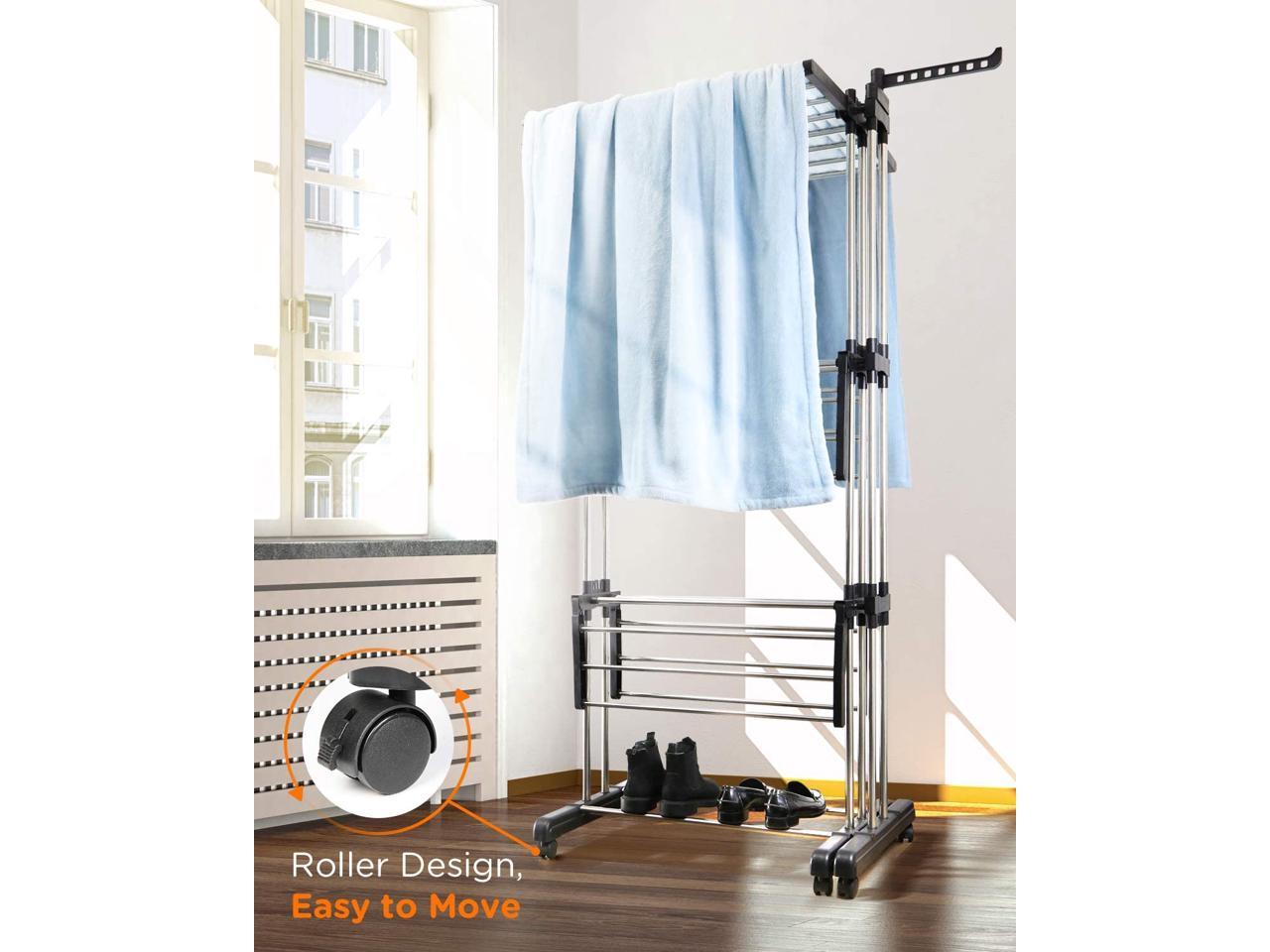 Clothes Dryer Large Tomons Clothes Drying Rack Tower Stainless Steel Mobile 