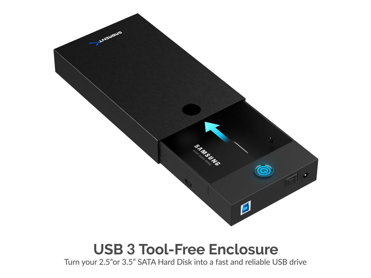 SABRENT USB 3.0 Tool-Free Enclosure For 2.5 And 3.5 Internal SATA Hard ...