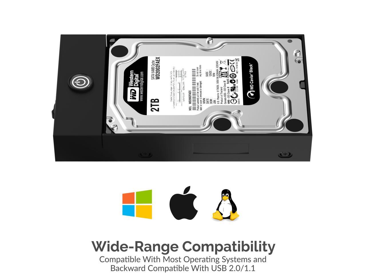 Sabrent usb 3 0 tool free enclosure for 2 5 and 3 5 internal sata hard