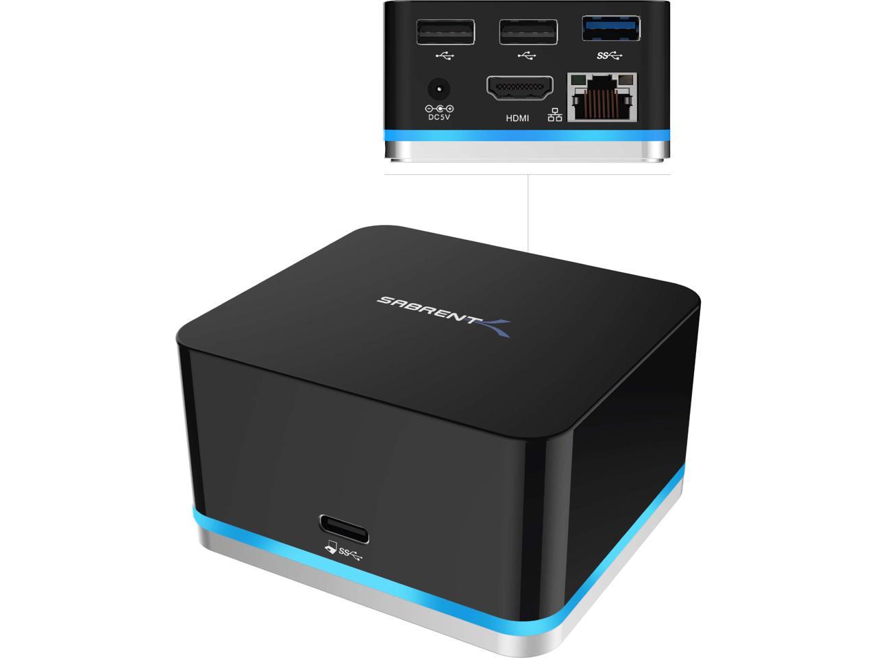 Sabrent 5 Port Usb Type C Mini Continuum Docking Station Supports Up To 3840x2160 At 30hz Ds Cmnd Newegg Com