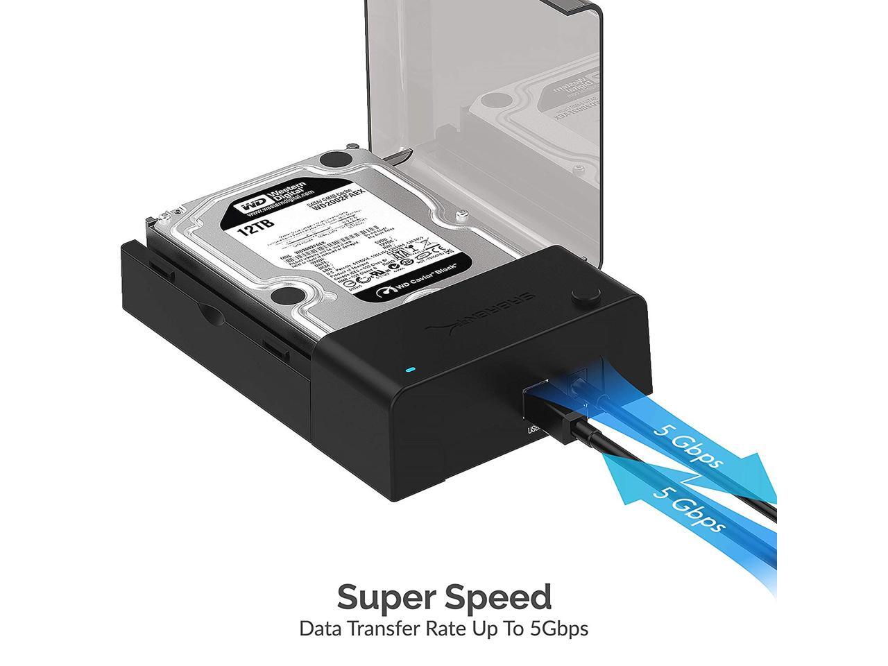 Sabrent usb 3 0 to sata external hard drive lay flat docking station