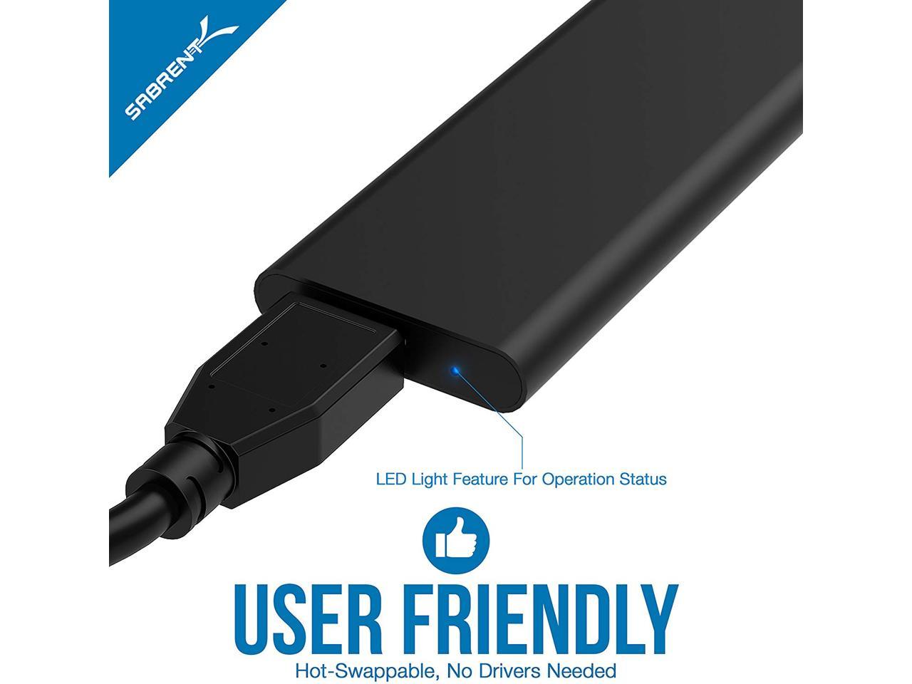 Sabrent M.2 SSD to USB 3.0 Aluminum Enclosure Ec-M2MC NGFF