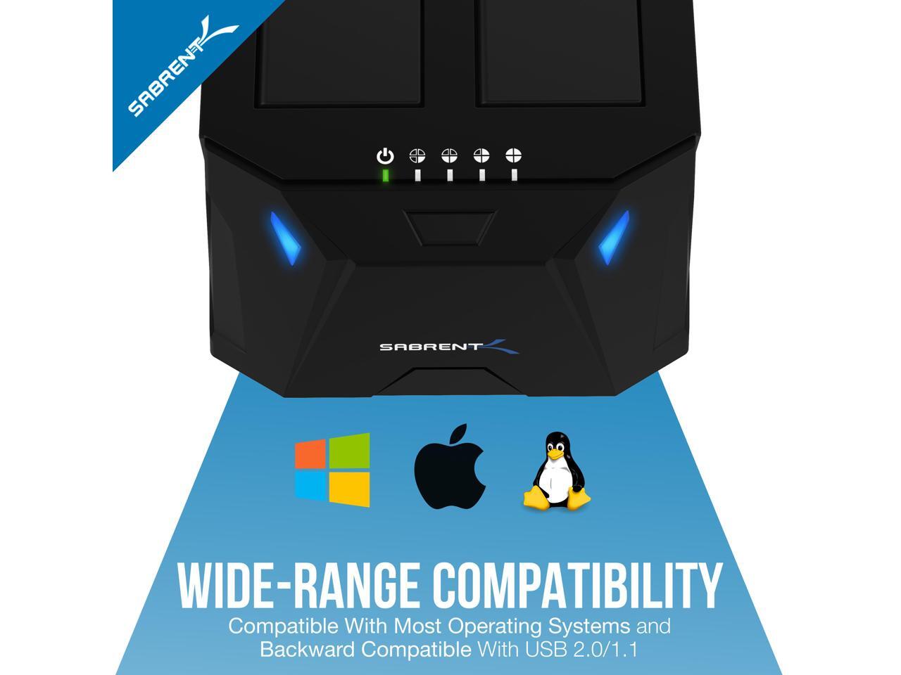 SABRENT ECHD2B Black USB 3.0 to SATA I/II/III Dual Bay External Hard