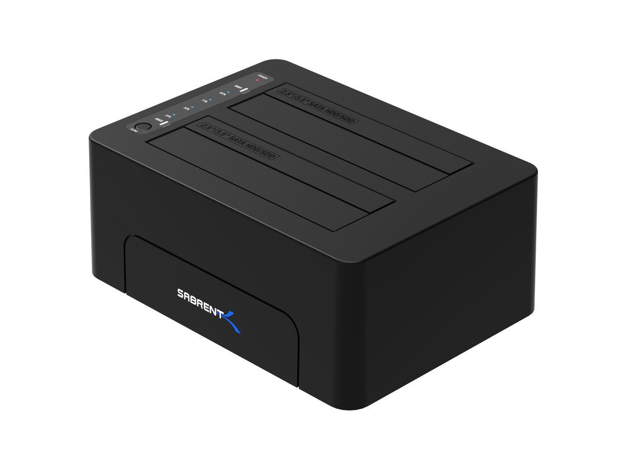 Sabrent USB 3.1 to SATA Dual Bay Hard Drive Docking Station for 2.5 or  3.5in HDD, SSD. Hard Drive Duplicator/Cloner Function [Includes Both Type C  and 