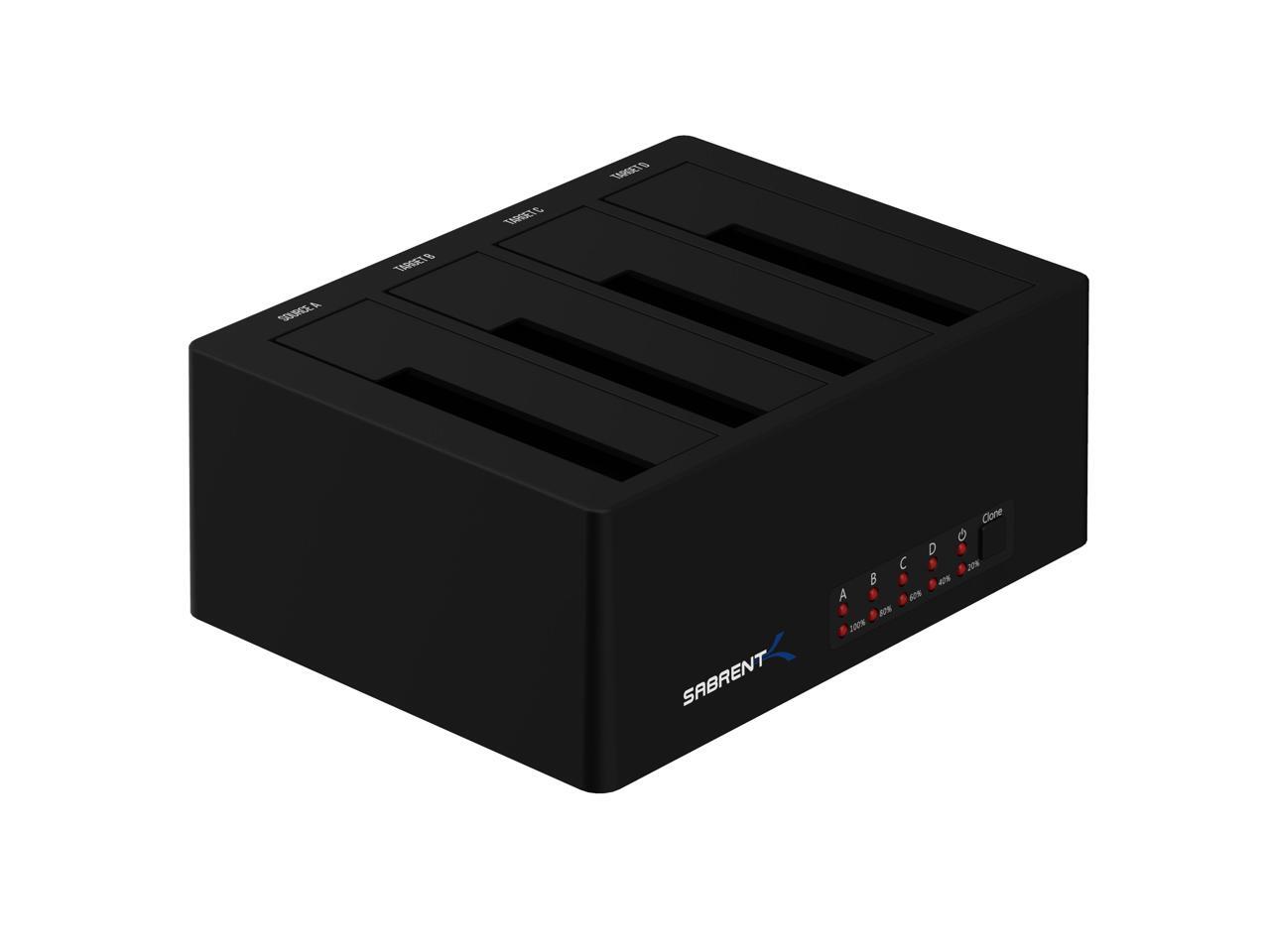 Sabrent 4 bay usb 3 0 sata 2 5in 3 5in ssd hdd docking station ds u3b4