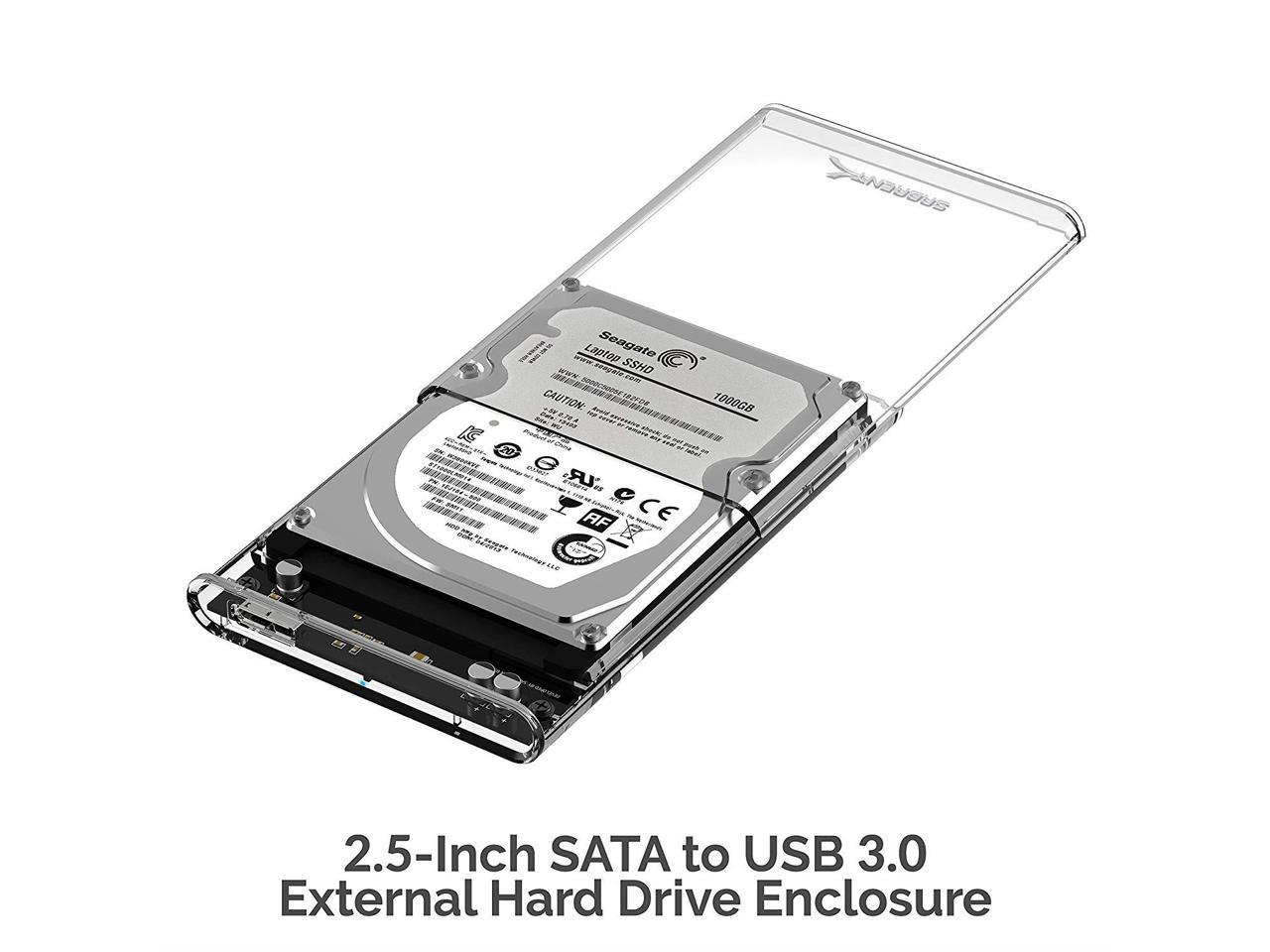 SABRENT 2.5-Inch SATA To USB 3.0 Tool-Free Clear External Hard Drive ...