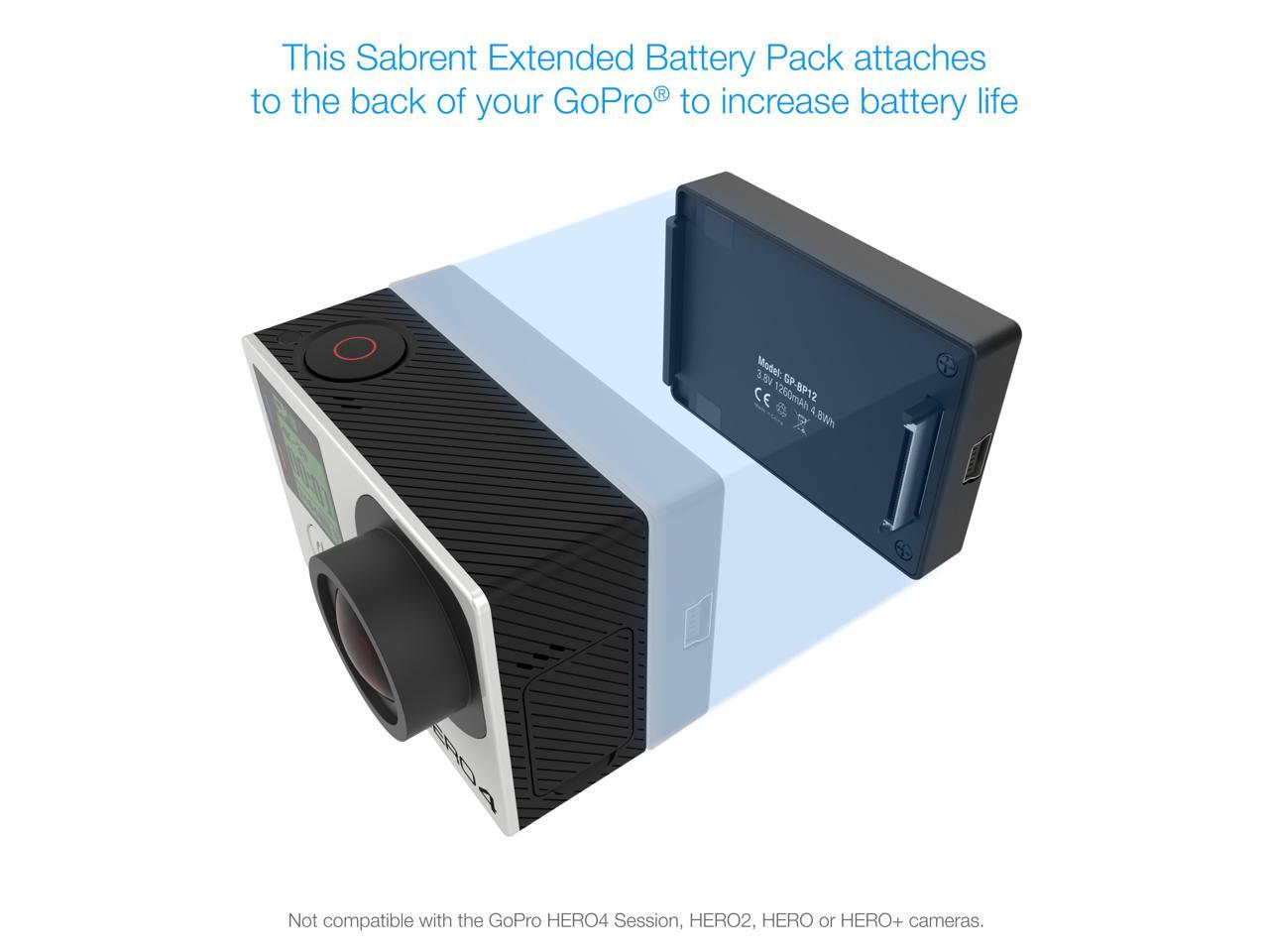 Sabrent Extended Battery Pack For Gopro Hero4 Hero3 Hero3 With Backdoor Housings For Hero4 Only Gp Kpha Newegg Com