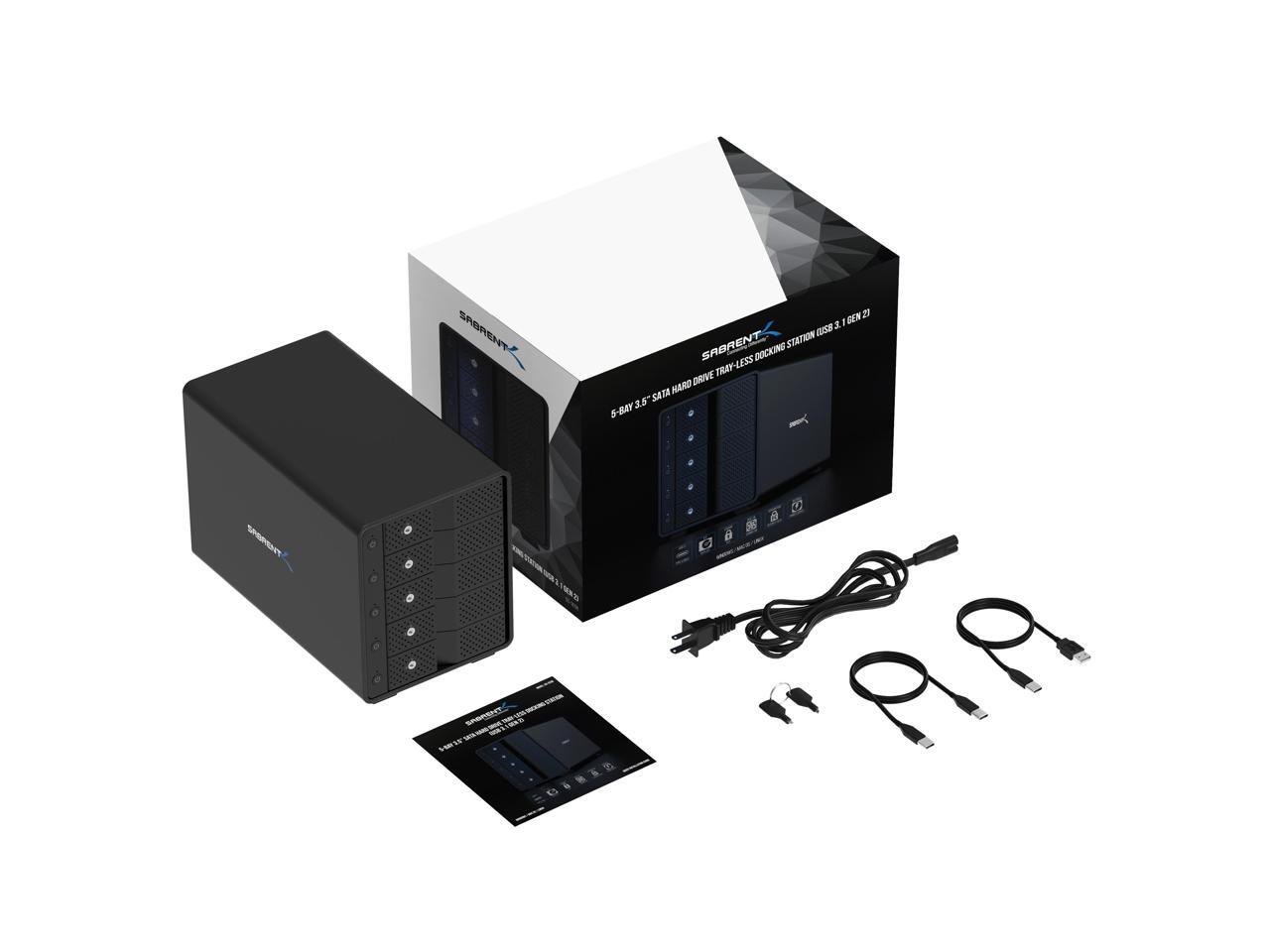Sabrent usb 3 2 5 bay 3 5 sata hard drive tray less docking station