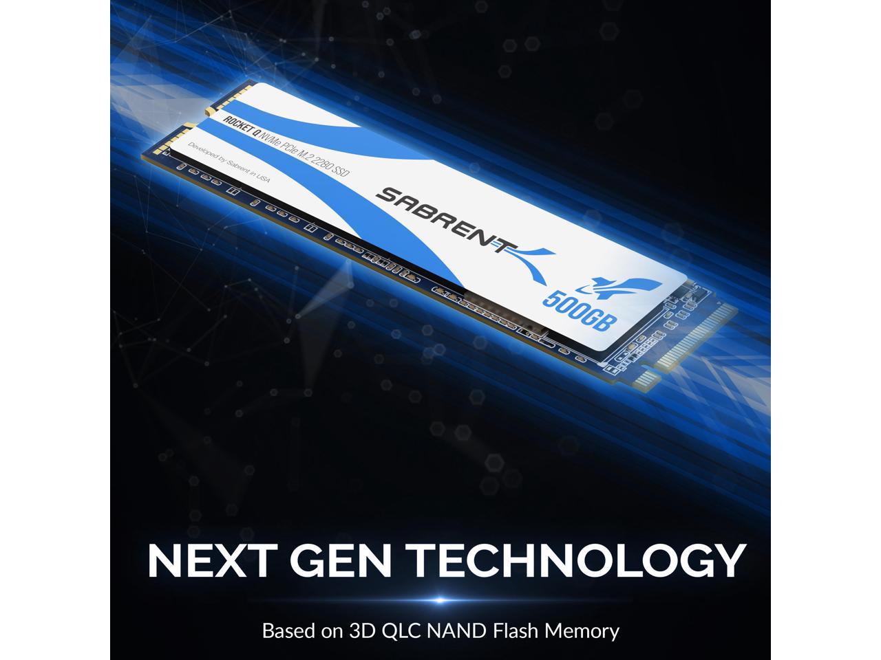 SABRENT Rocket Q 500GB NVMe PCIe M.2 2280 Internal SSD High-Performance