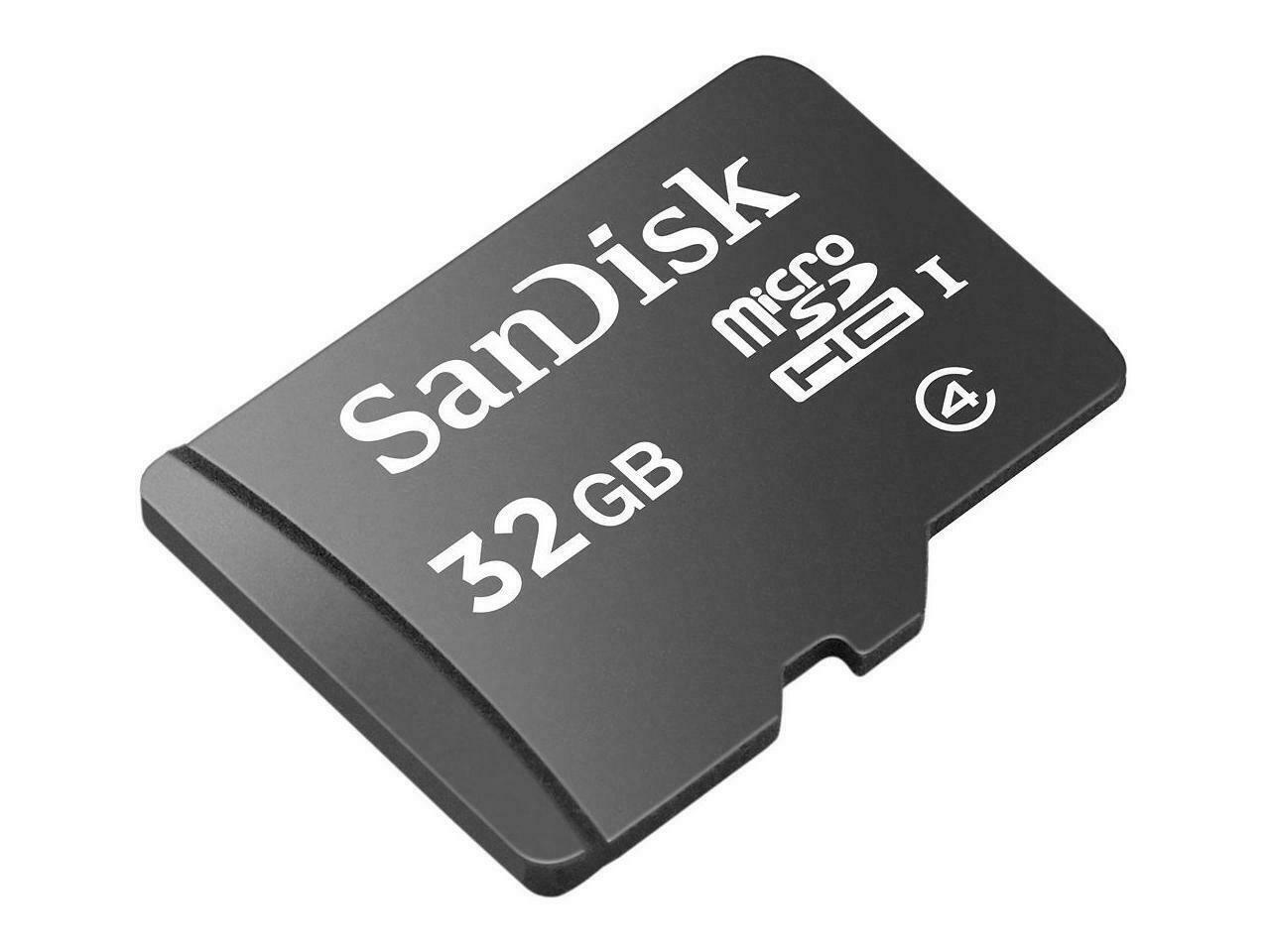 Scheda Di Memoria SanDisk 32GB Class 4 MicroSDHC Con Adattatore SD. Affidabile E Resistente Per Cellulari E Tablet.