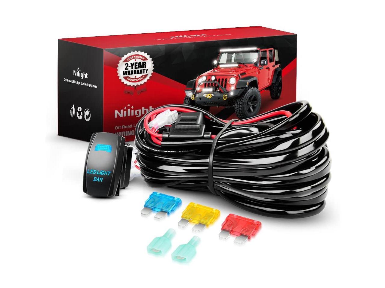 Nilight LED Light Bar Wiring Harness Kit 12V On off Waterproof Switch Power Relay Blade Fuse,2 years Warranty - Newegg.com Newegg