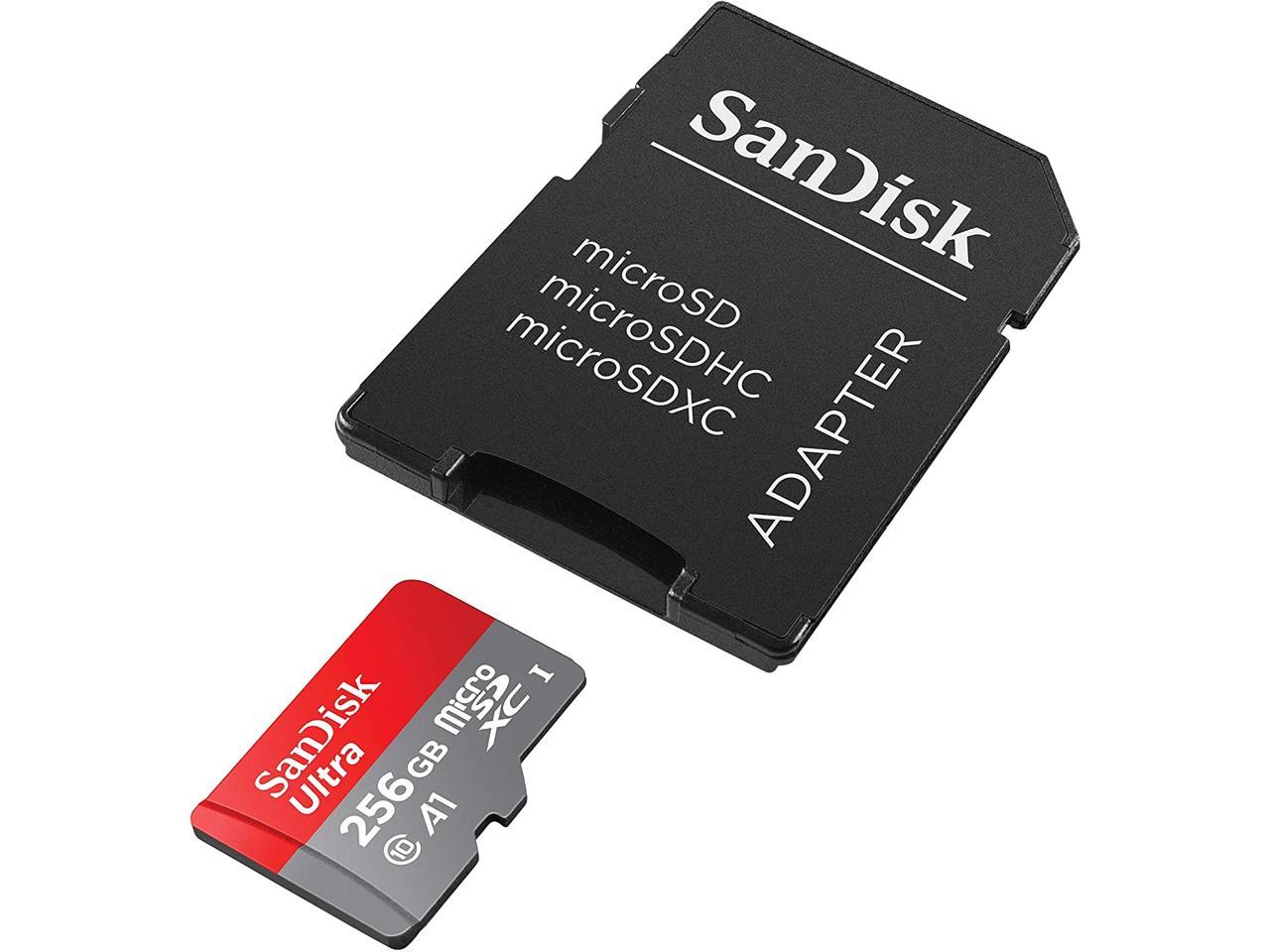 U1 Full HD A1 Ninten 256GB microSDXC Memory Card with Adapter SanDisk 256GB Ultra microSDXC UHS-I Memory Card with Adapter SDSQUAR-256G-GN6MA Micro SD Card C10 100MB/s