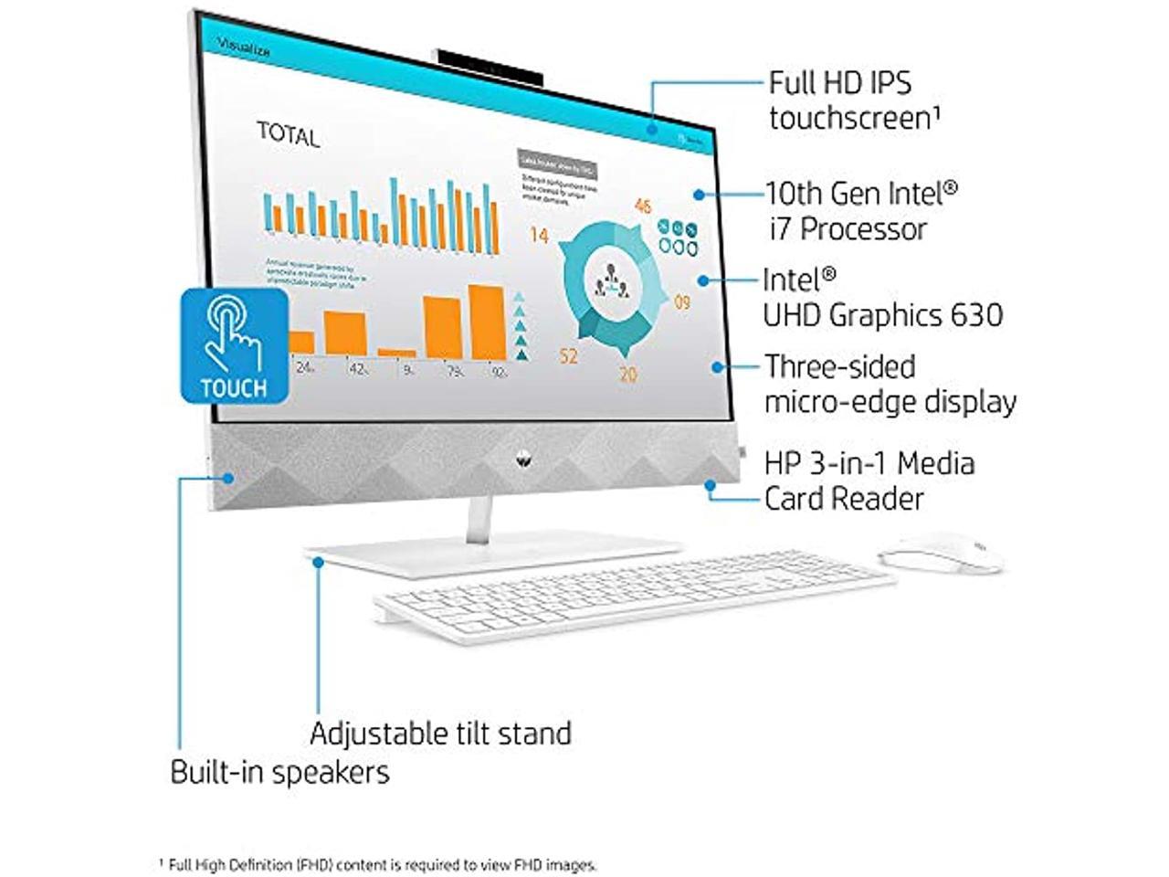 HP Pavilion AllinOne 27inch Computer, Intel Core i710700T, Intel