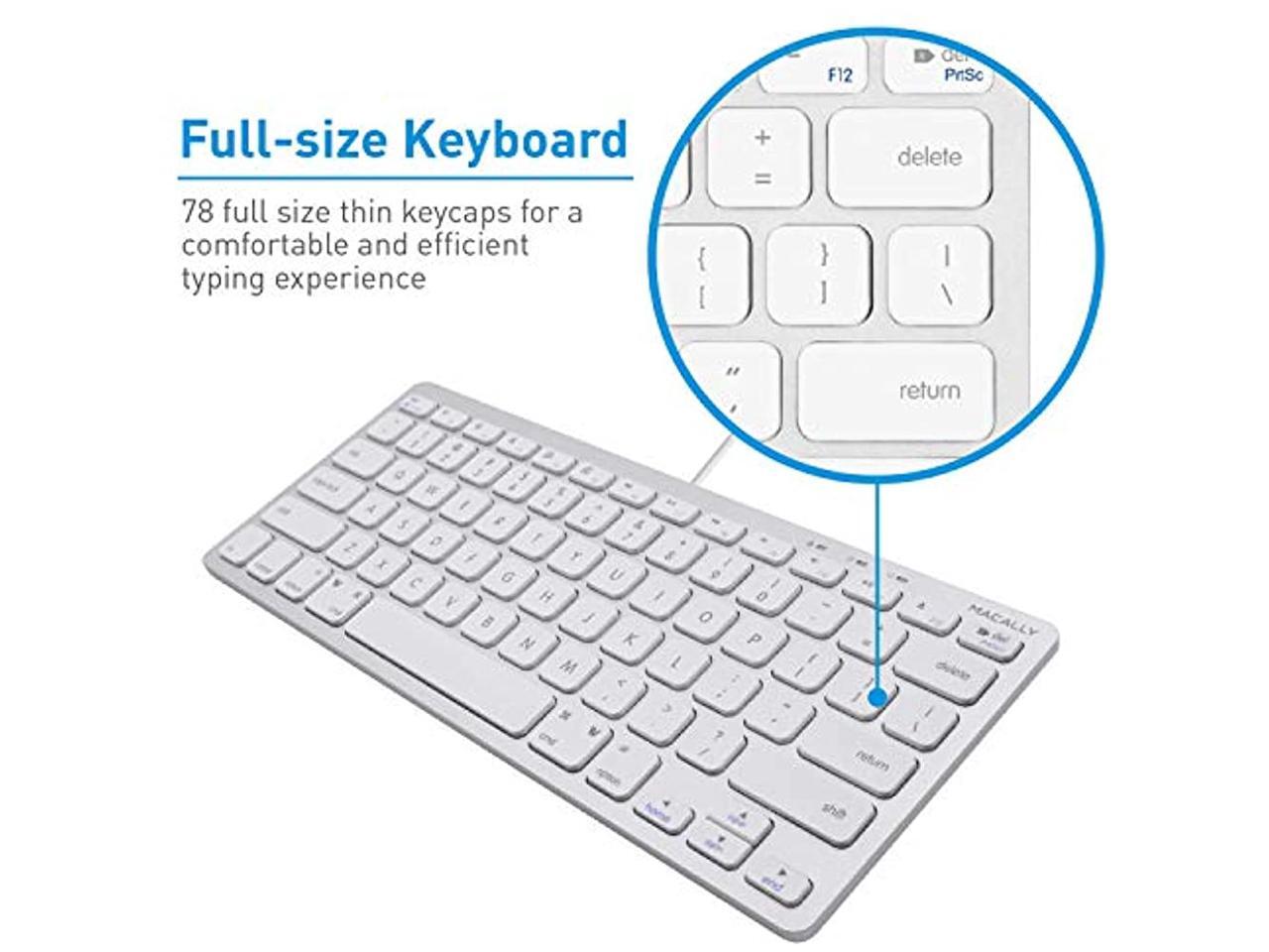 Macally Slim USB Wired Small Compact Mini Computer Keyboard for Apple Mac, iMac, MacBook Pro/Air