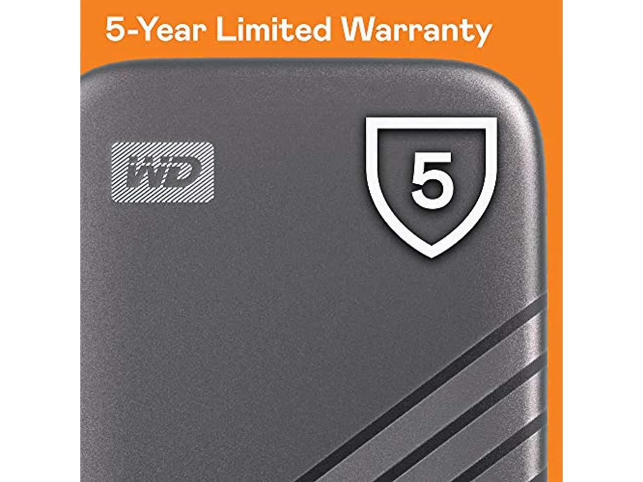WD 1TB My Passport SSD External Portable Drive, Gray