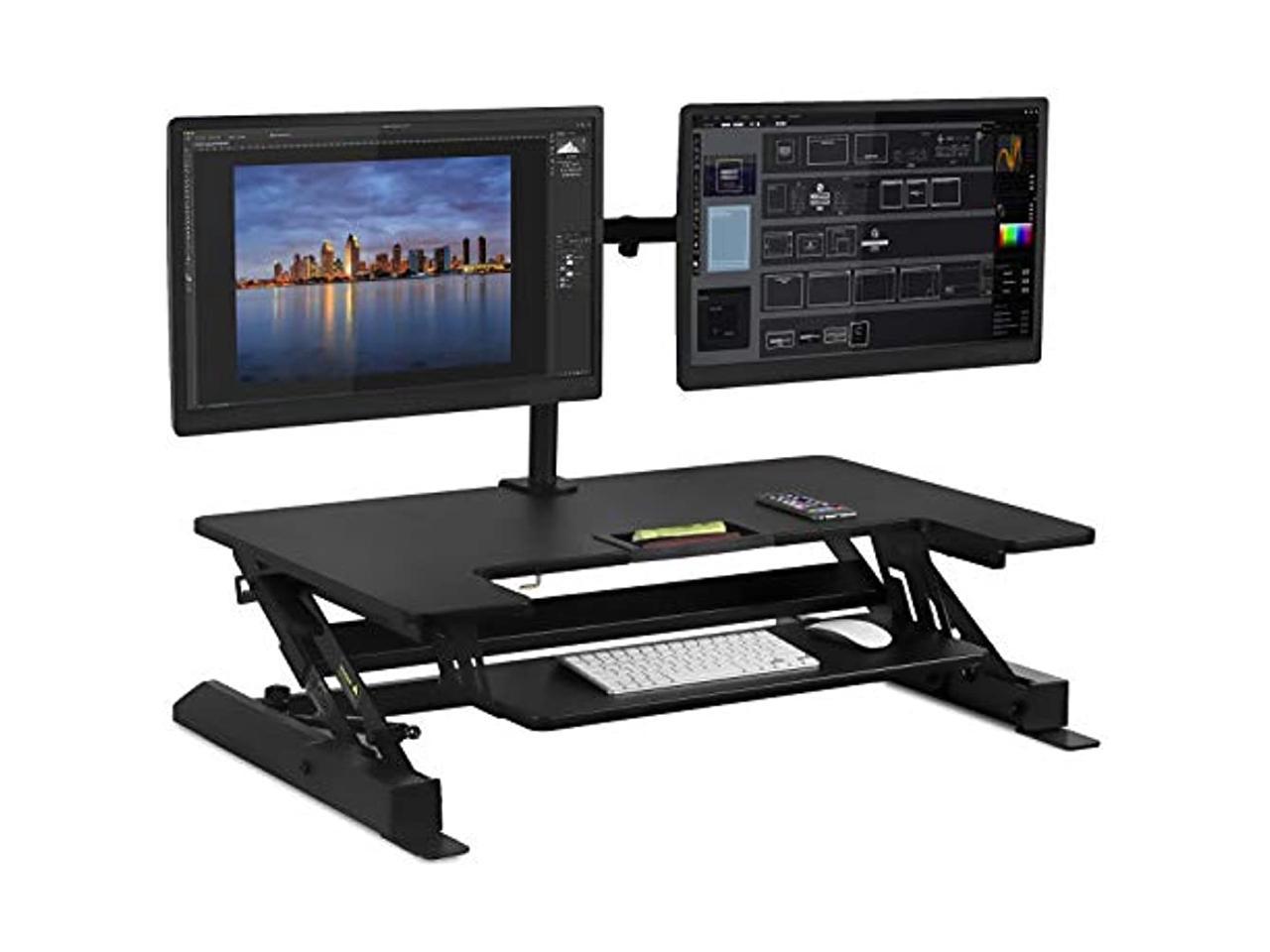 dual monitor standing desk converter