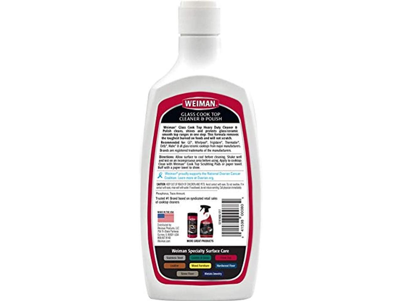 Weiman Glass Cooktop Heavy Duty Cleaner and Polish 20 Ounce Non