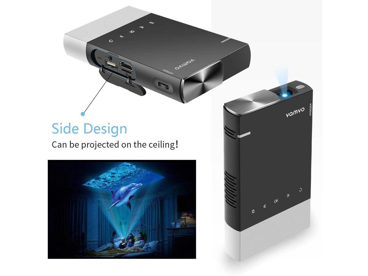 ELEPHAS 3200 Lux Mini Projector Home Theater Video Projector 1080P HD with AV USB Micro SD Card HDMI for Movie Night Support Piece Laptop Smartphone, 