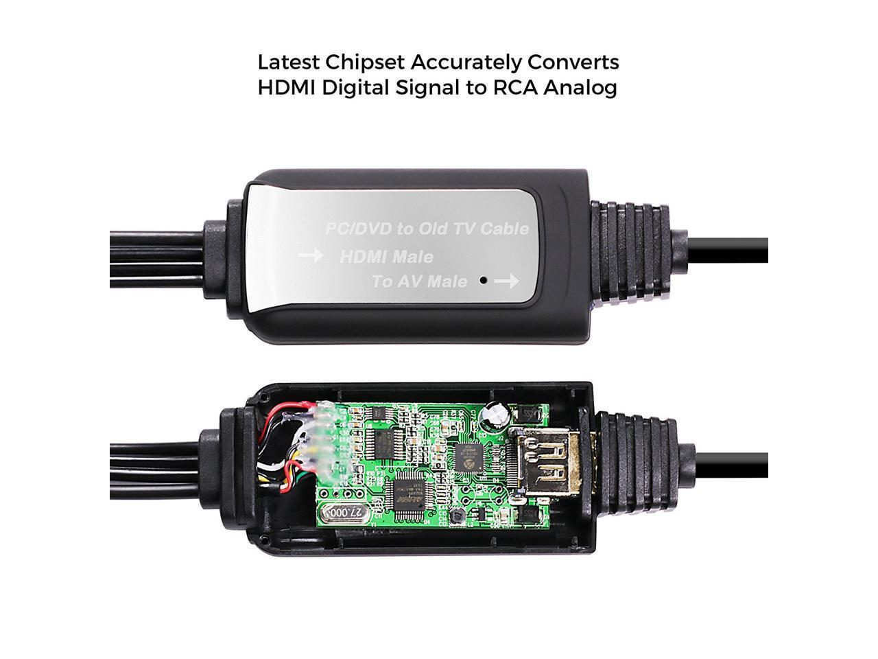 HDMI to RCA/AV Cable Converter Built in Converter Hassle Free