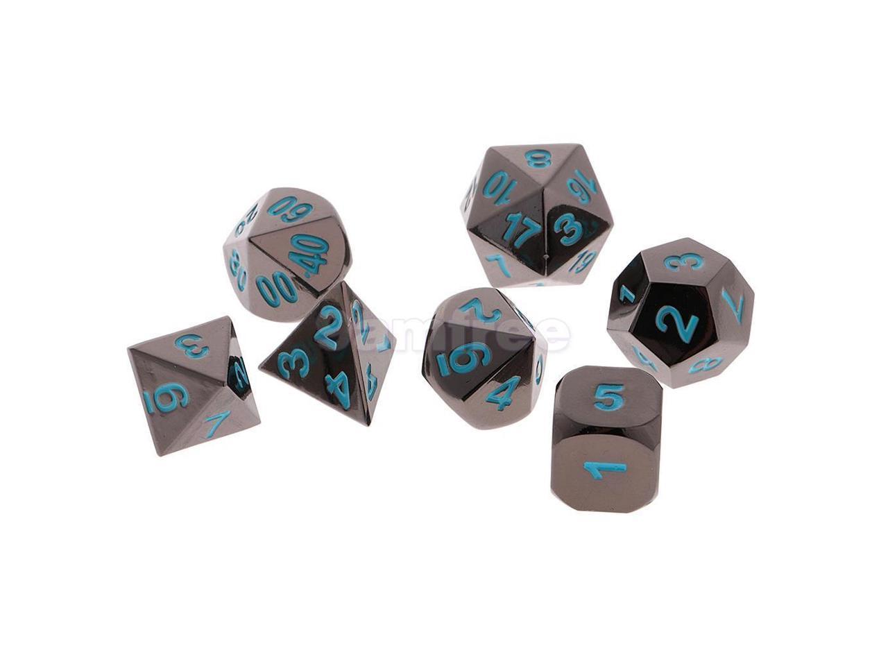 2 Pieces Zinc Alloy Multi-sided Dices D20 for Bar Party Game Accessory 
