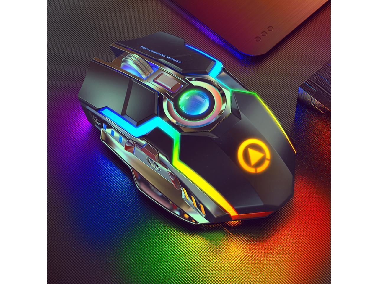 RGB Gaming Mouse USB Rechargeable Wireless Mouse 2.4Ghz Esports Silent
