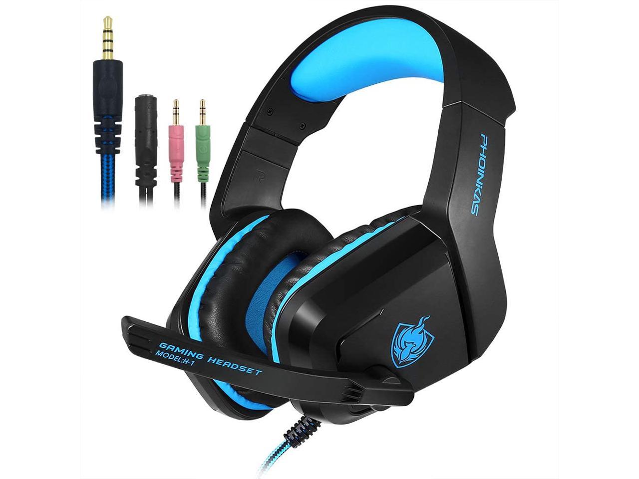 Gaming Headset Earphone 3.5mm Jack with LED Backlit and Mic Stereo Bass ...