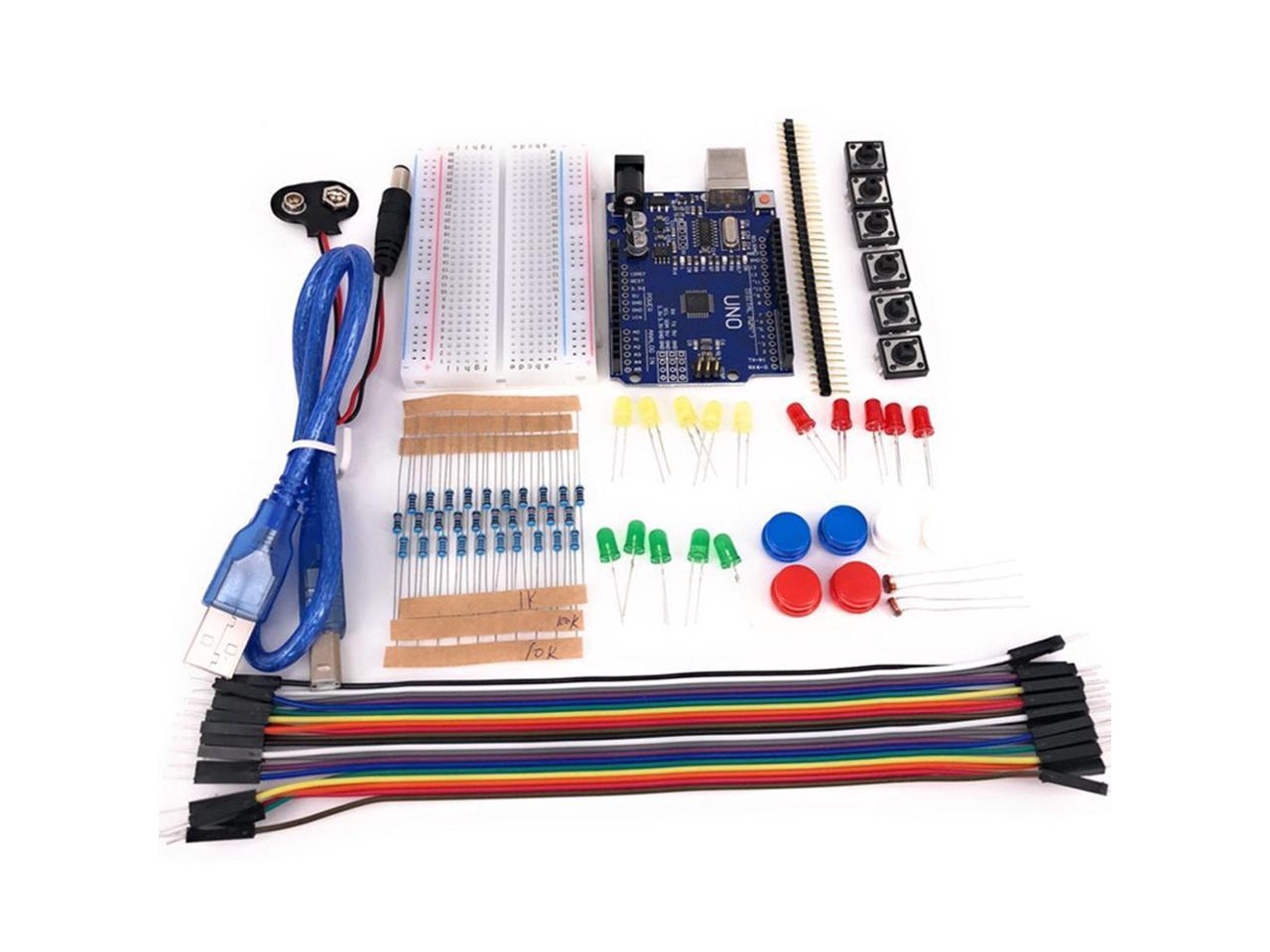 Starter Kit MEGA 2560 R3 MINI Breadboard LED Jumper Wire Button for Arduino 
