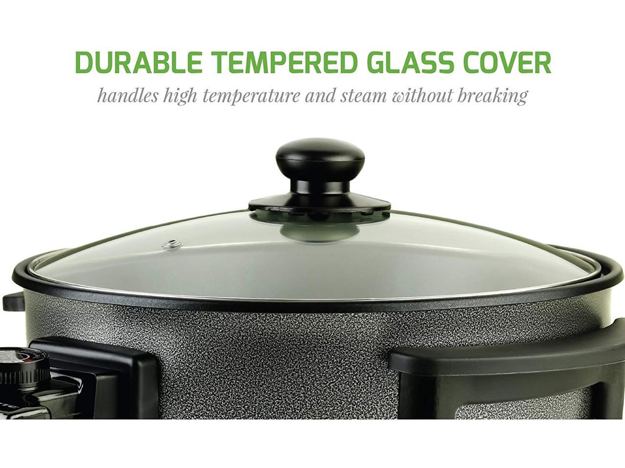 Ovente 12 Inch Electric Kitchen Skillet with Nonstick Aluminum Coated