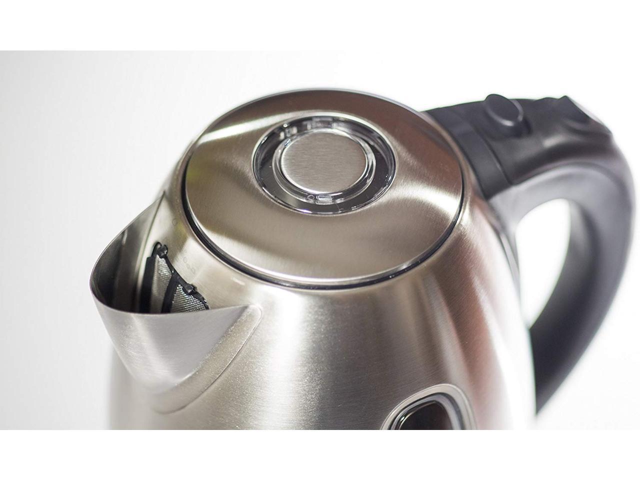 Ovente Portable Electric Hot Water Kettle 1.7 Liter Stainless Steel