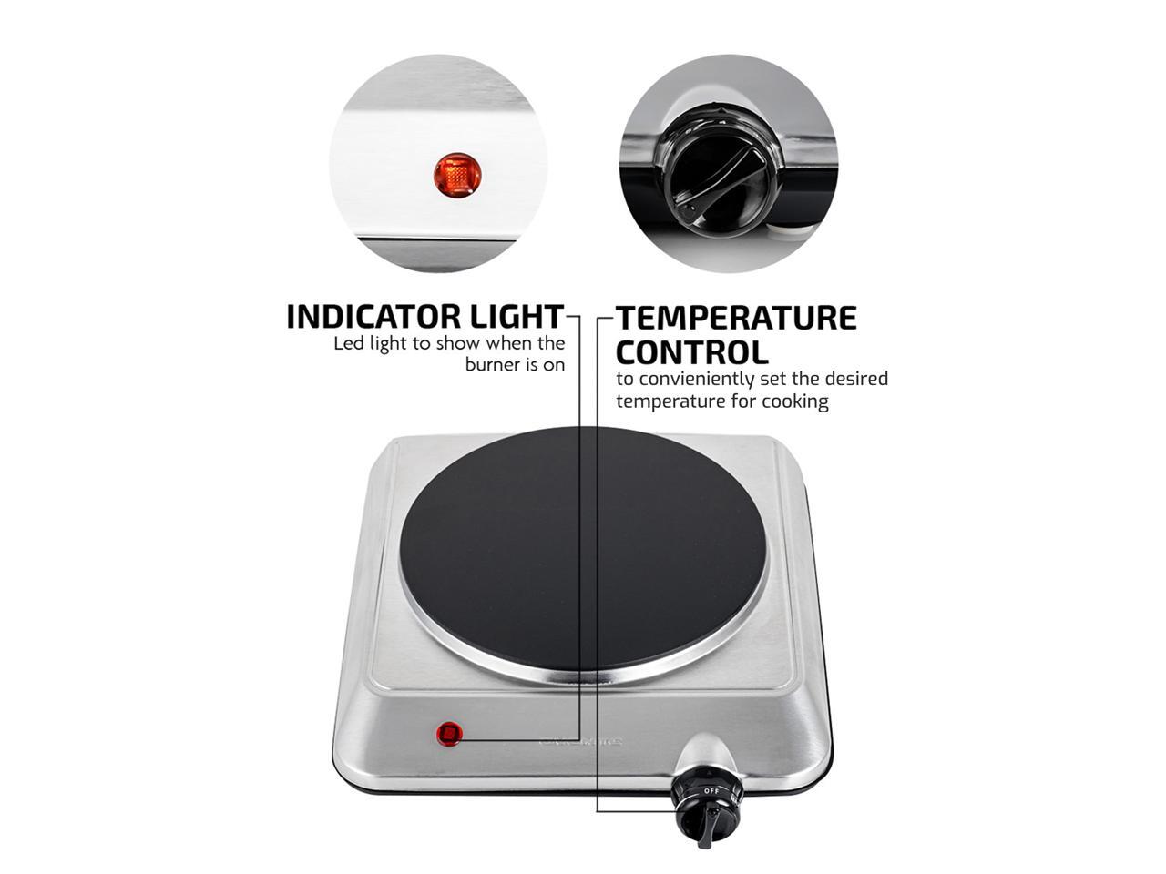 Ovente 1000W Single Hot Plate Electric Countertop Infrared Stove 7.5