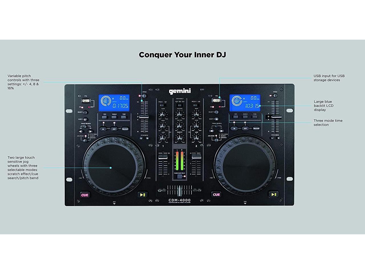 GEMINI CDM4000 CD/MP3/USB DJ Media Player