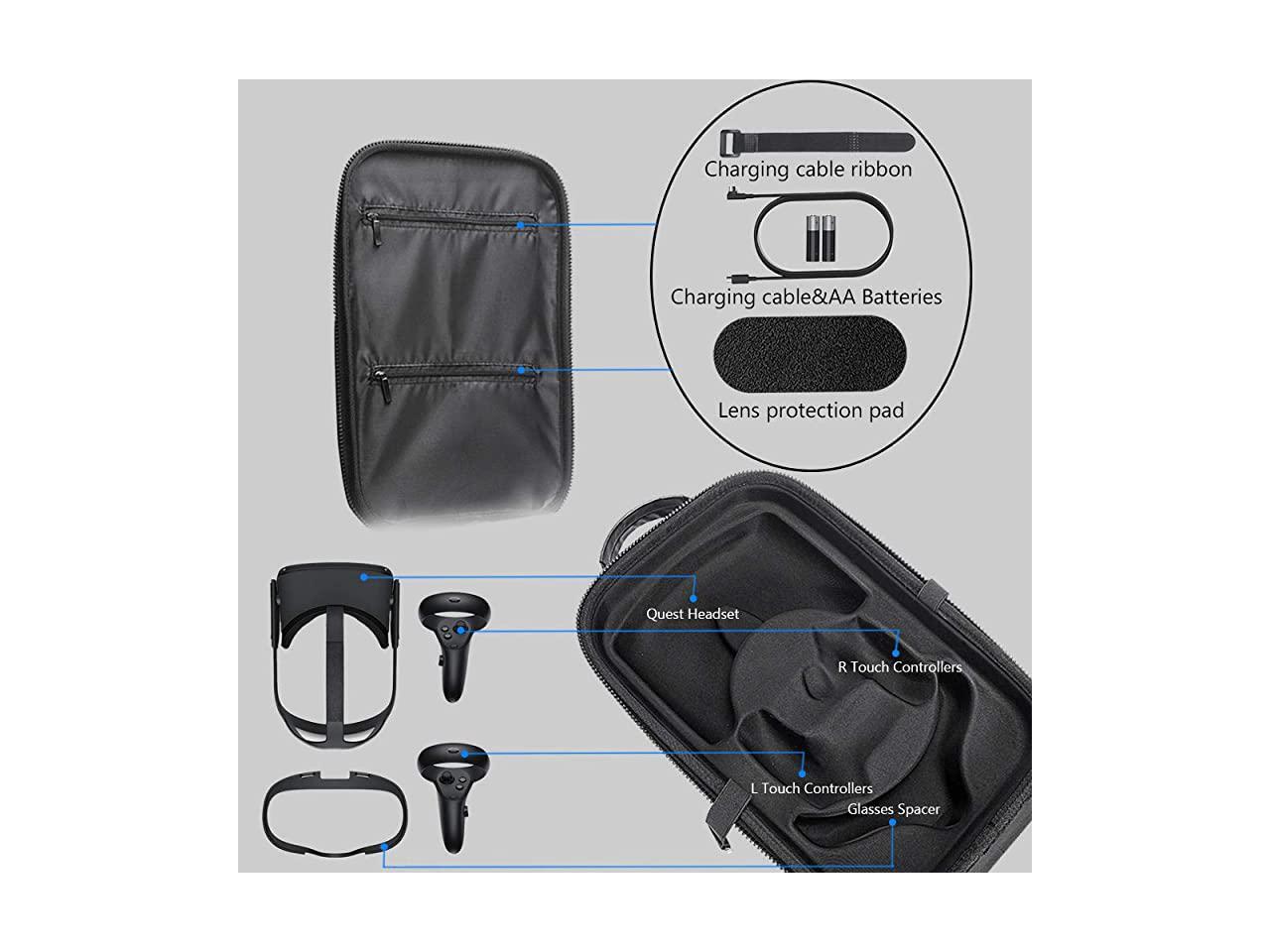 Hard Travel Case for Oculus Quest 2 & Quest VR Gaming Headset and Controllers Accessories