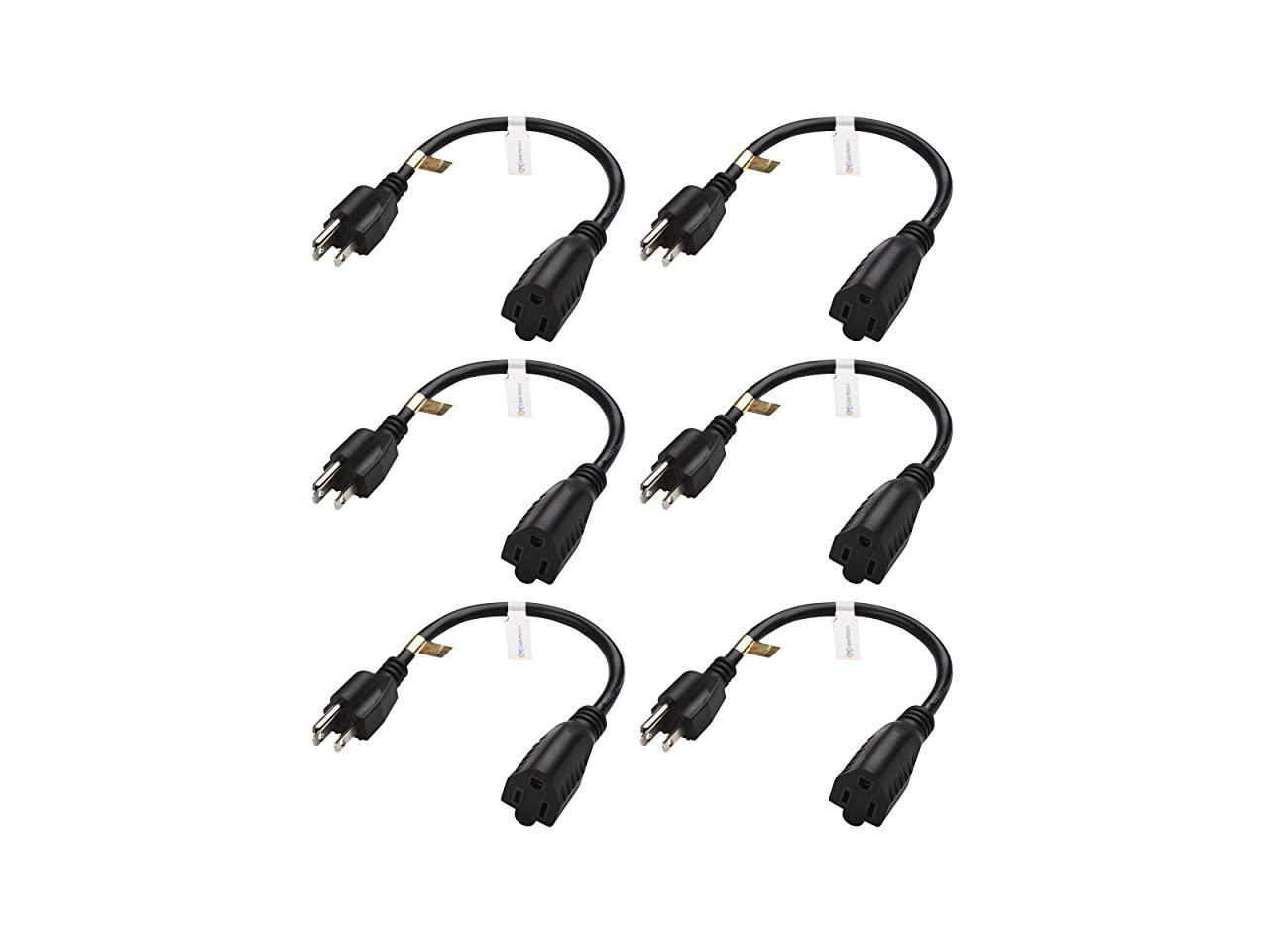 6Pack 16 AWG Heavy Duty 3 Prong AC Power Extension Cord Power Extension