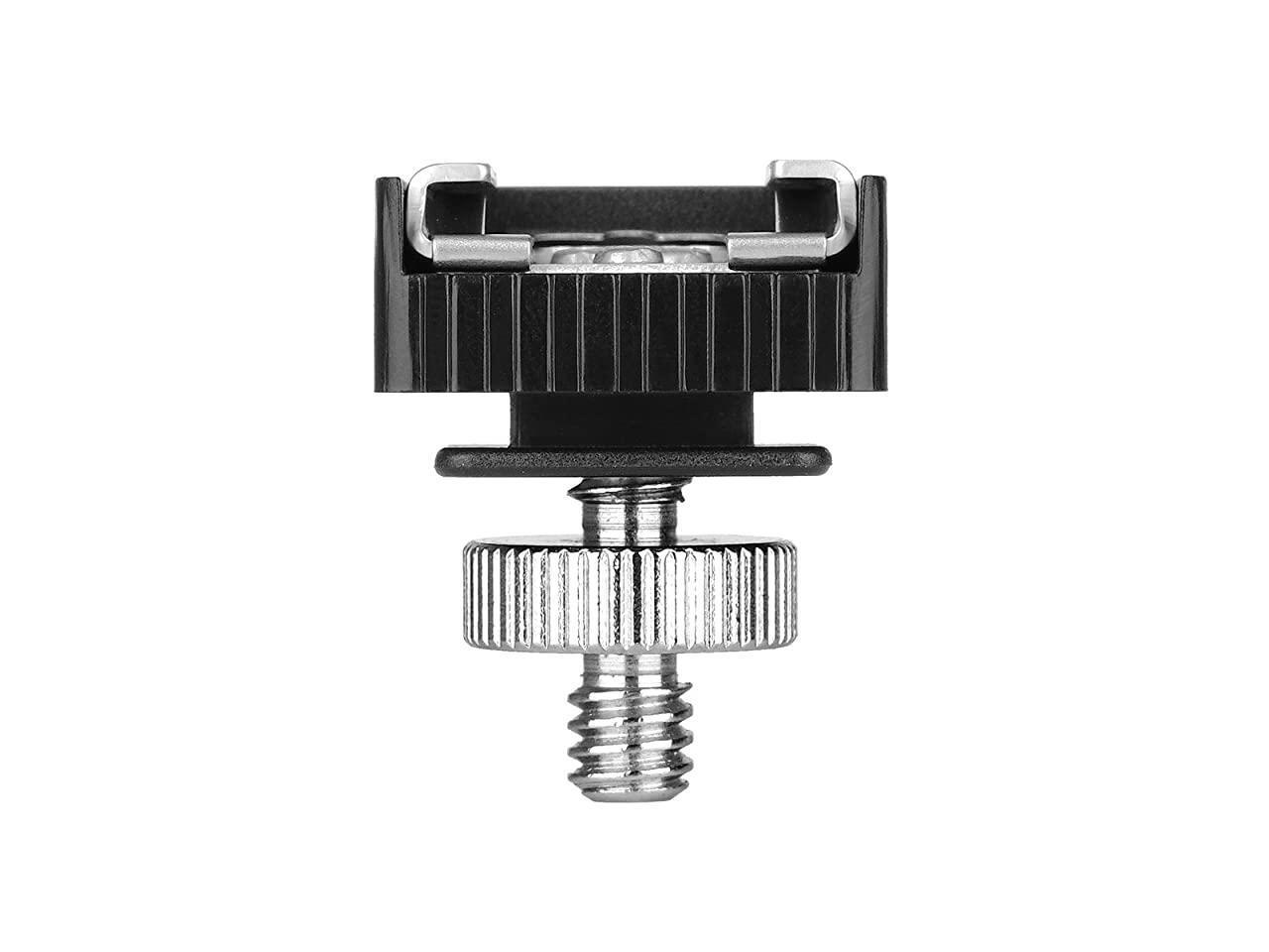 Flash Hot Shoe Mount Adapter to 14 Thread Hole with 1420 Male to 1420 Male Tripod Screw Adapter