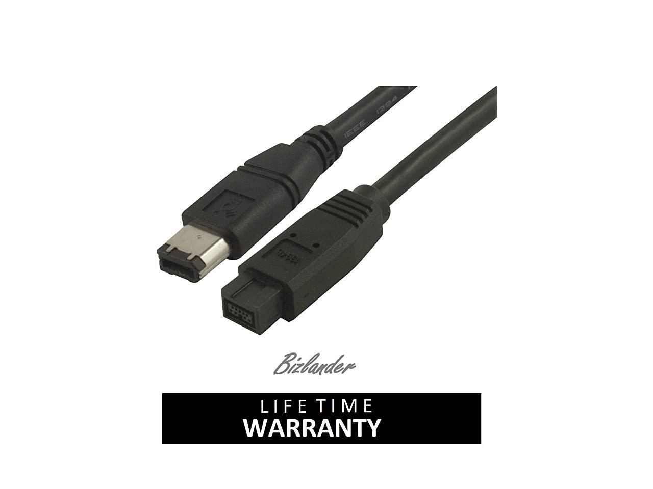 Premium Firewire Cable 800,IEEE1394B, 6Ft (1.8M) Balck 9 Pin to 6 Pin