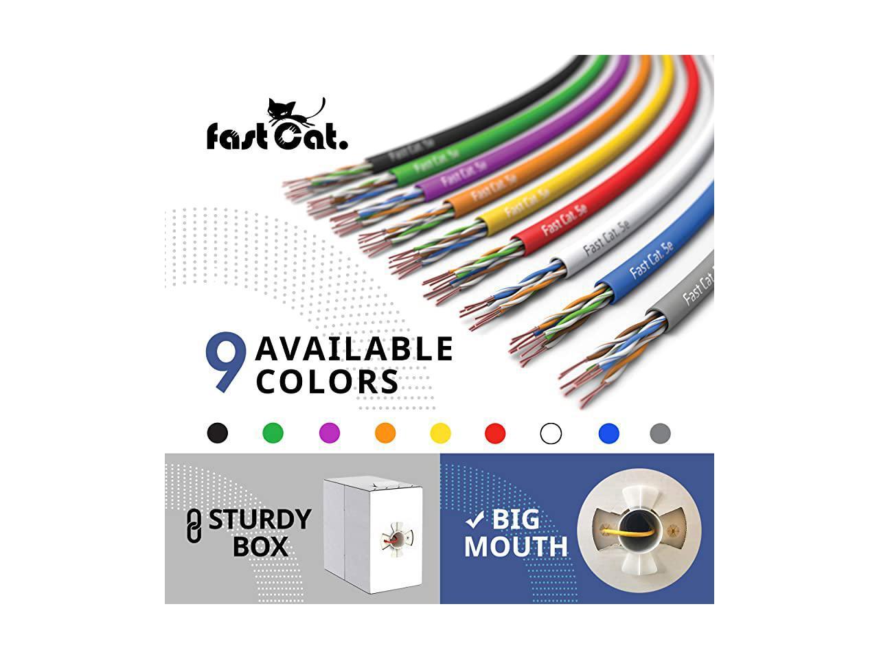 350MHZ / Gigabit Speed UTP LAN Cable Insulated Bare Copper Wire Internet Cable with FastReel Gray CMR fast Cat Cat5e Ethernet Cable 1000ft 