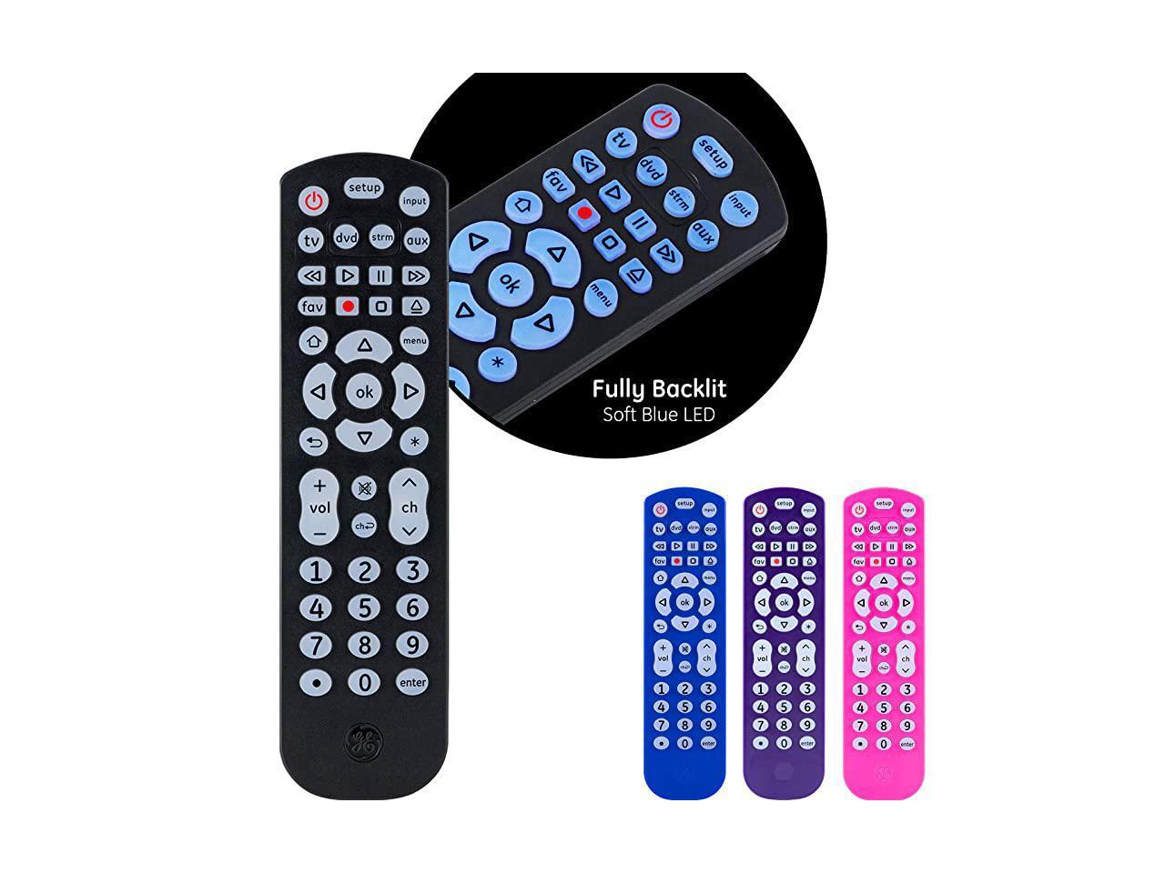 Backlit Universal Remote Control For Samsung Vizio Lg Sony Sharp Roku Apple Tv Tcl Panasonic Smart Tv Streaming Players Blu Ray Dvd 4 Device Black Newegg Com