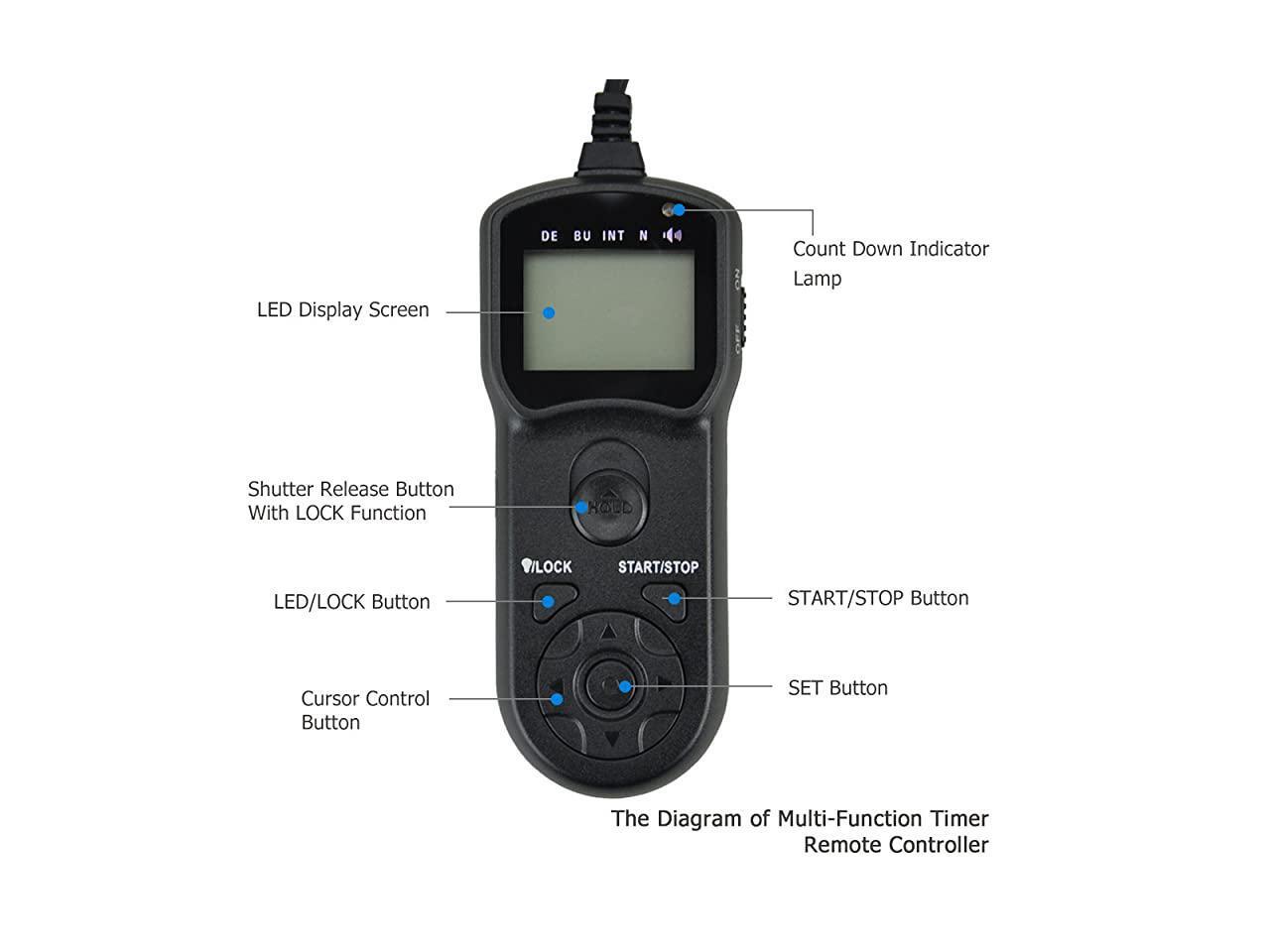 Intervalometer Timer Remote Control Shutter Release for Canon EOS Rebel