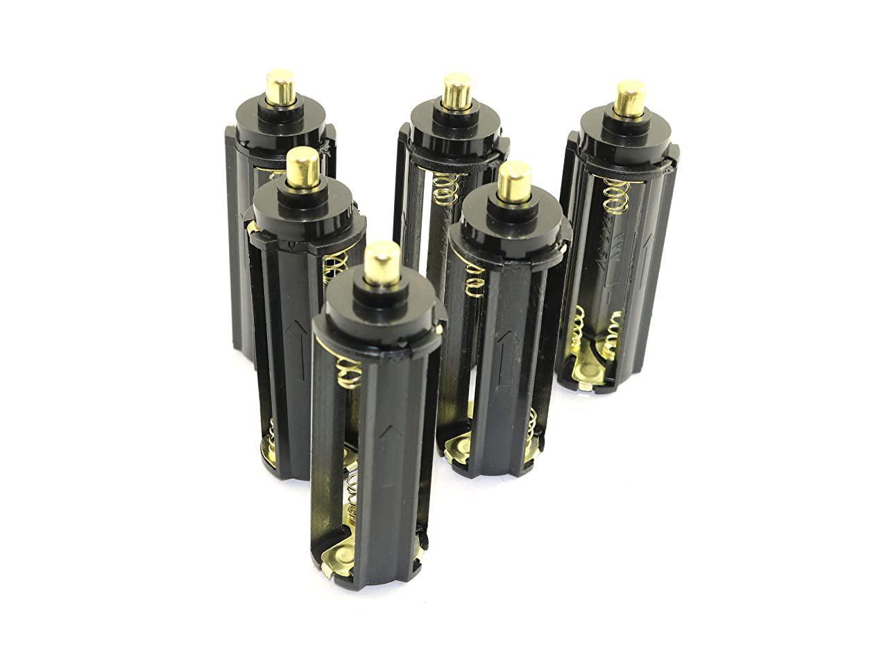 6pcs Black Cylindrical Battery Holder Battery Storage Case for 3 x 15V