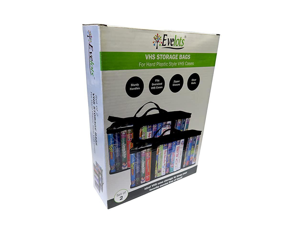 Evelots VHS Storage Bag-Movie Organizer-Video Tape-Handles-Hold 36-No Dust-Set/2 