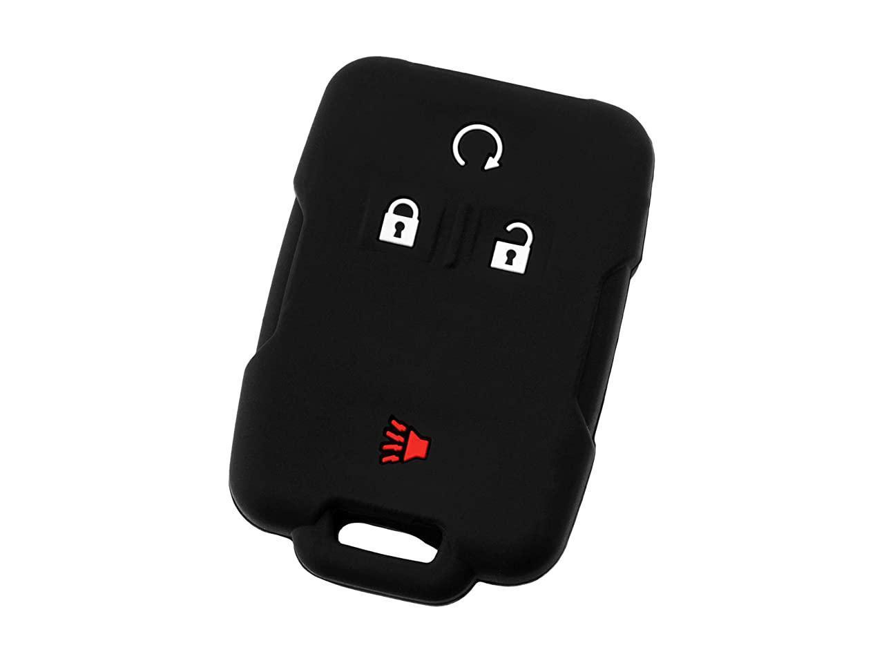KeyGuardz Keyless Entry Remote Car Smart Key Fob Outer Shell Cover Soft Rubber Protective Case for Chevy GMC Sieraa Silverado KeylessOption 