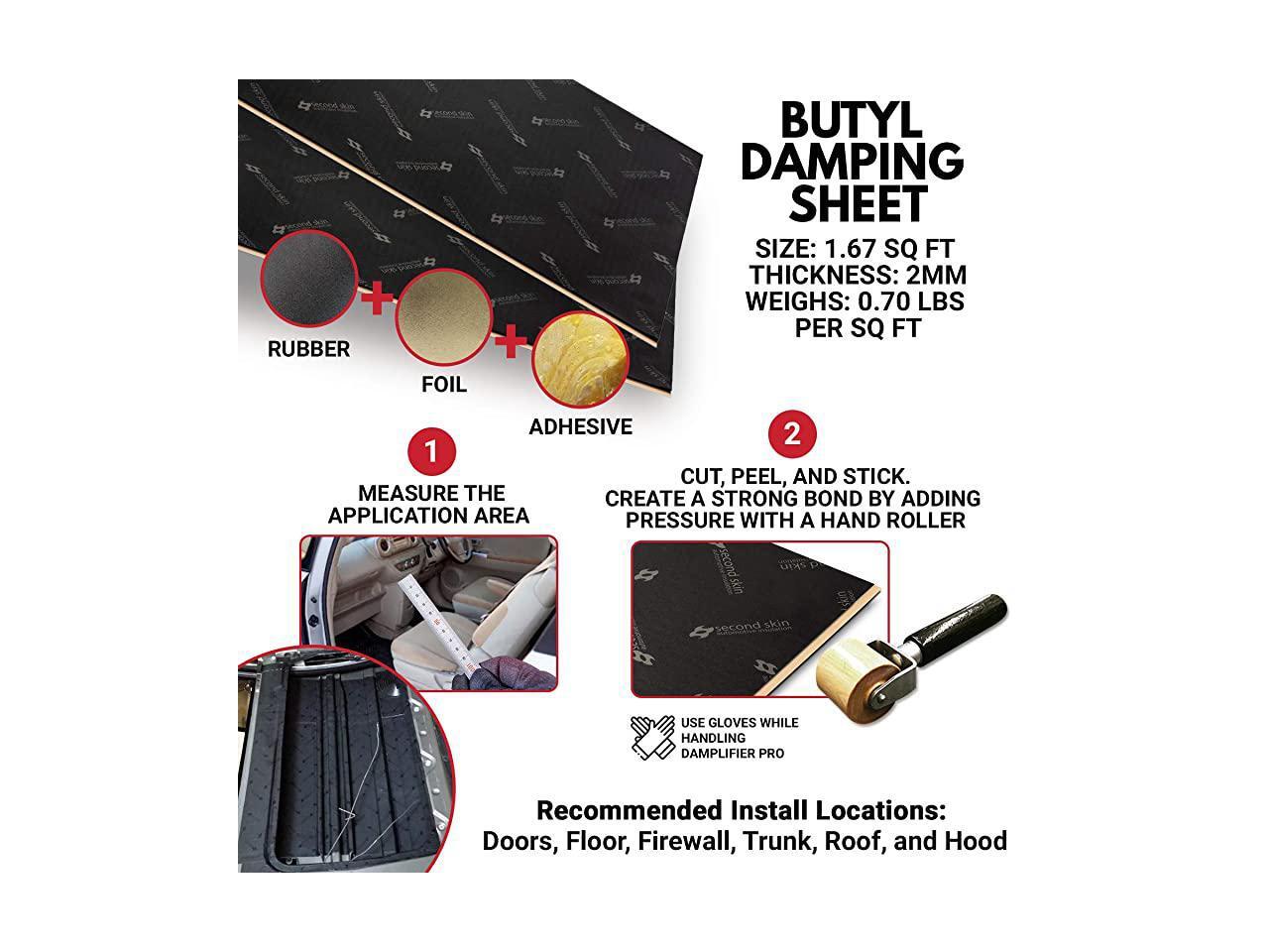 Damplifier Pro Premium Car Sound Deadening Material 2mm Butyl Rubber Auto Sound Deadener Mat 20