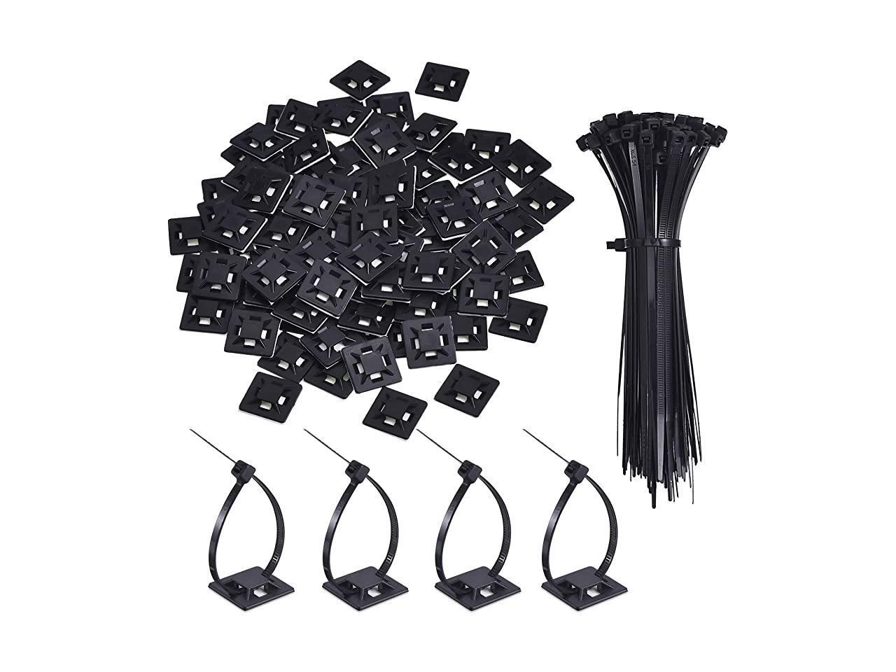 Pack Zip Tie Adhesive Mounts Self Adhesive Cable Tie Base Holders with