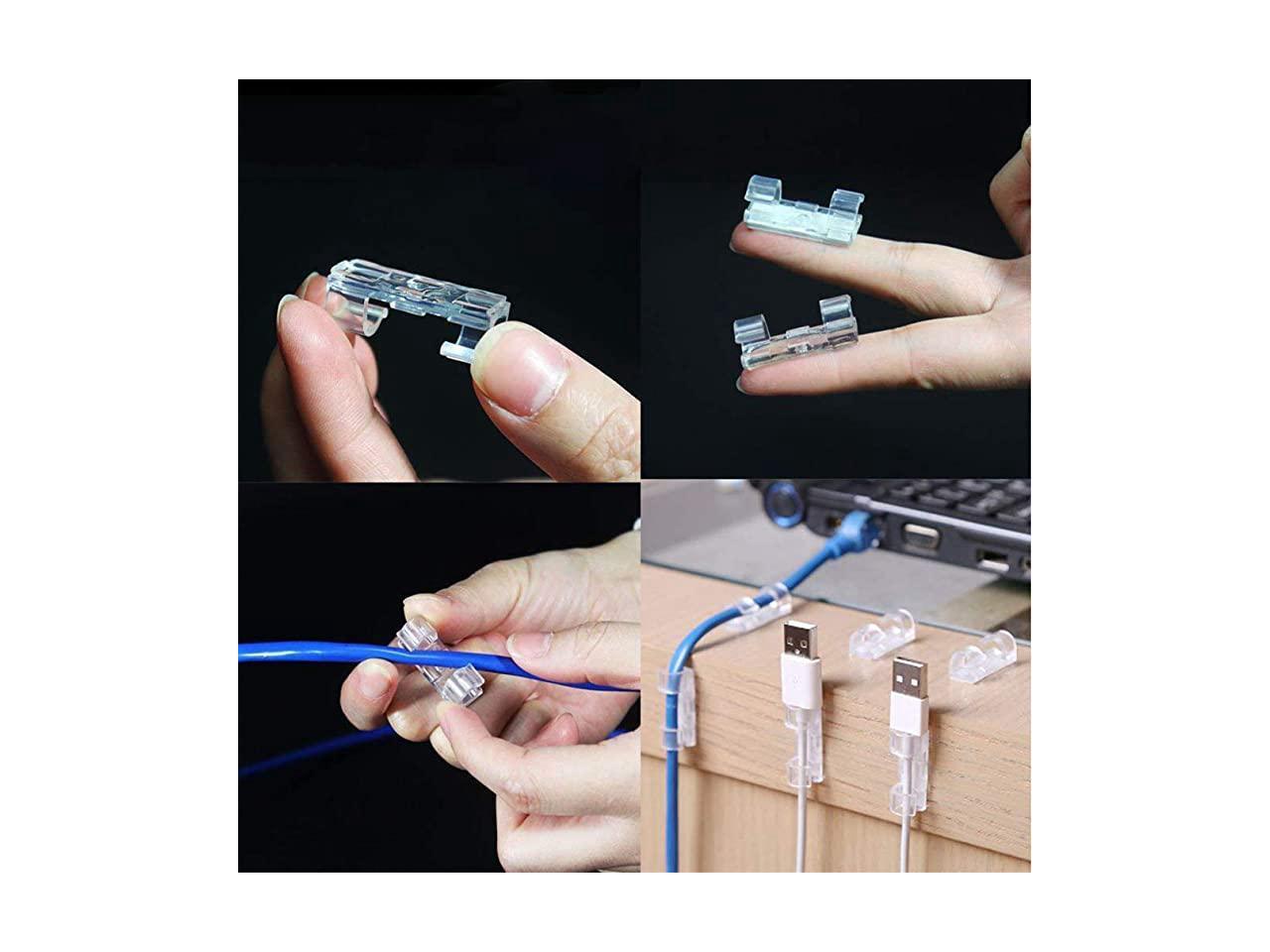 40 Pack Cable Clips Strong 3M Adhesive Wire Holder Organizer Durable Cord Management System for