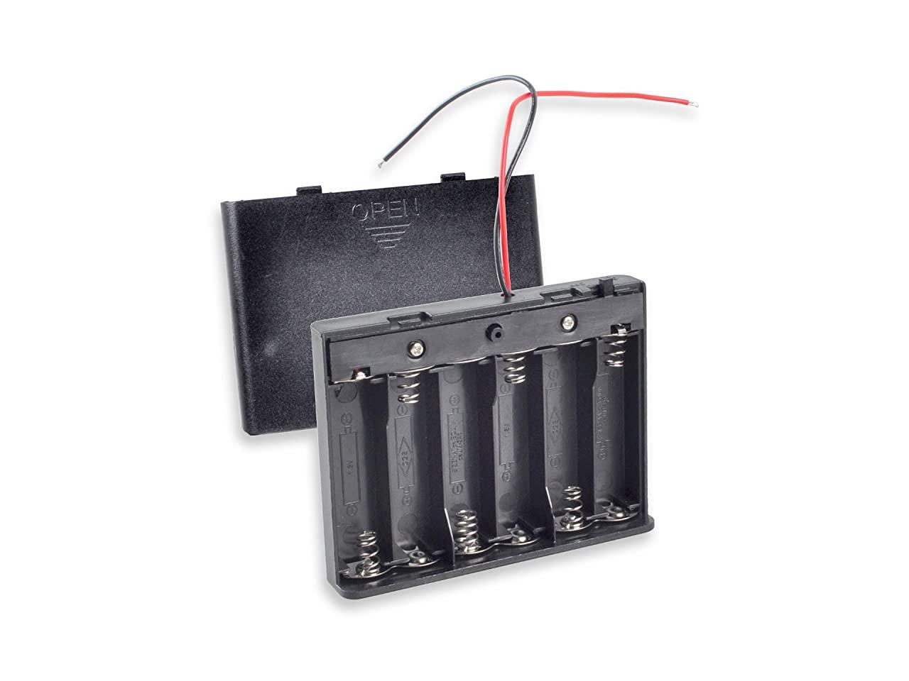 AA Battery Holder with Switch 6 x 15V 9V AA Battery Storage Box Case