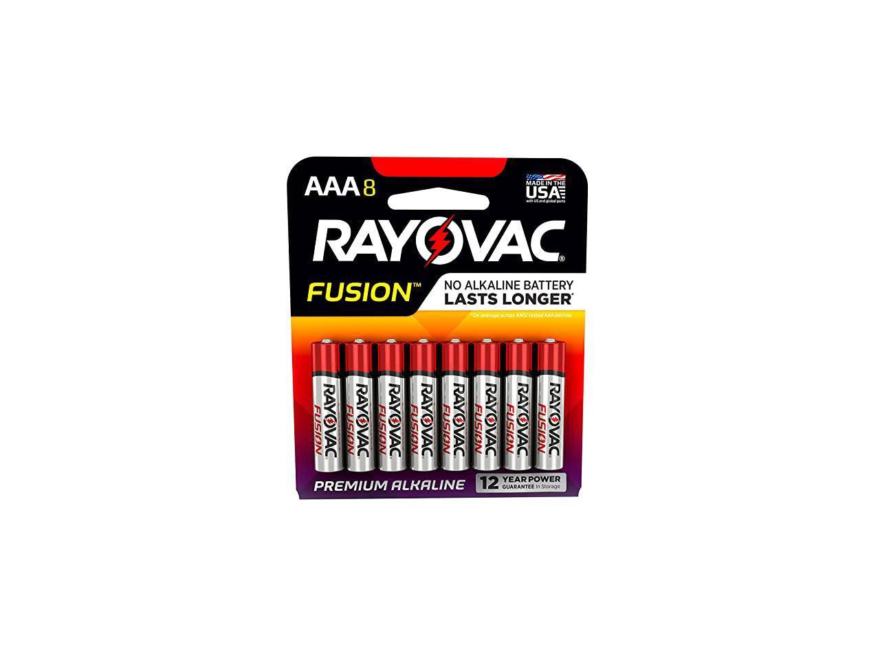 Fusion AAA Batteries Premium Alkaline Triple A Batteries 8 Count