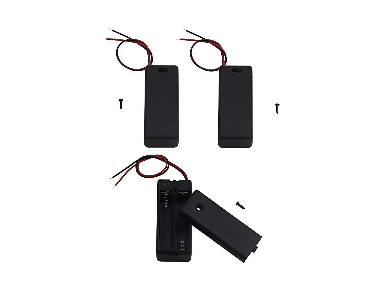Pack of 3 2 AAA Battery Holder with Switch 2 x 15V AAA Battery Holder