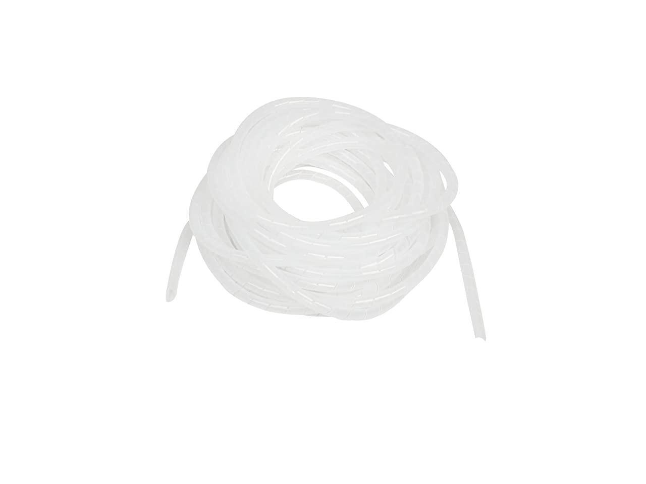 10M 30FT White 15mm Outer Dia Spiral Cable Wire Wrap Tube Computer Manage Clear 
